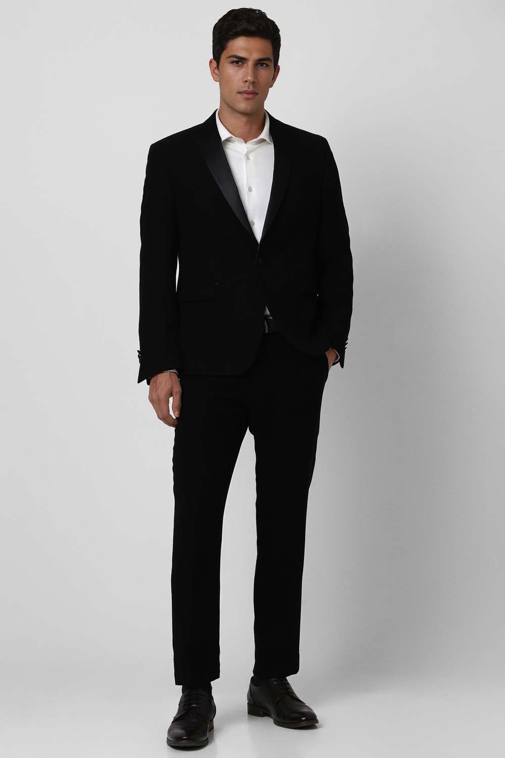 Solid-Polyester-Skinny-Fit-Men-s-Suit