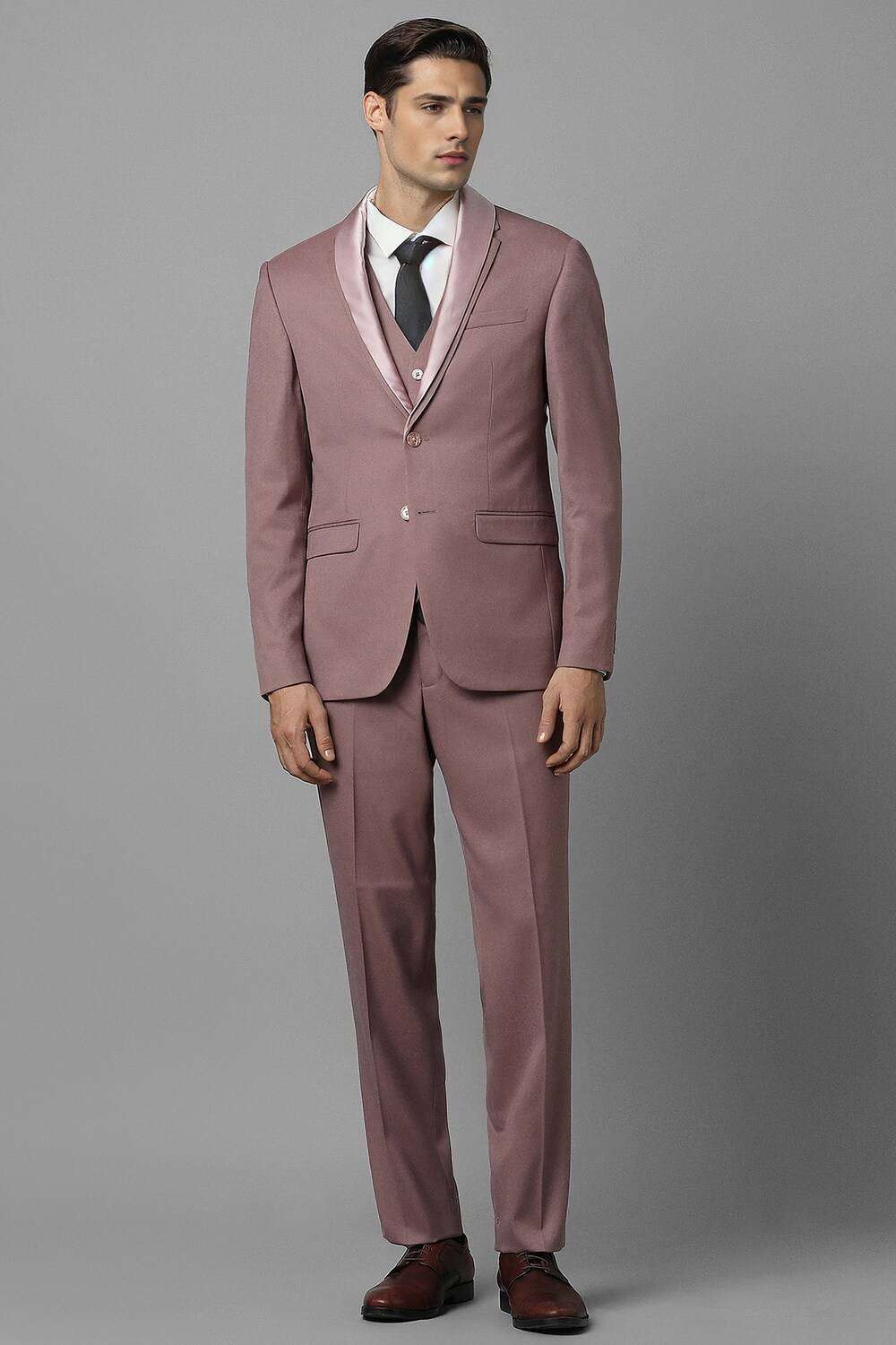 Solid-Polyester-Viscose-Slim-Fit-Men-s-Suit