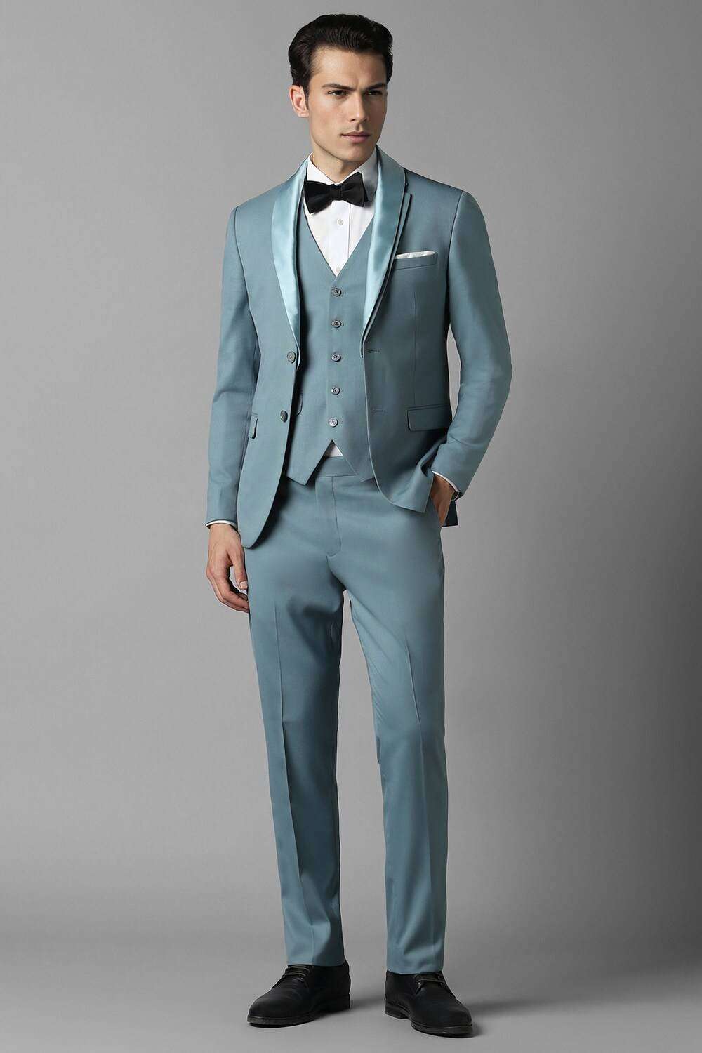 Solid-Polyester-Viscose-Slim-Fit-Men-s-Suit