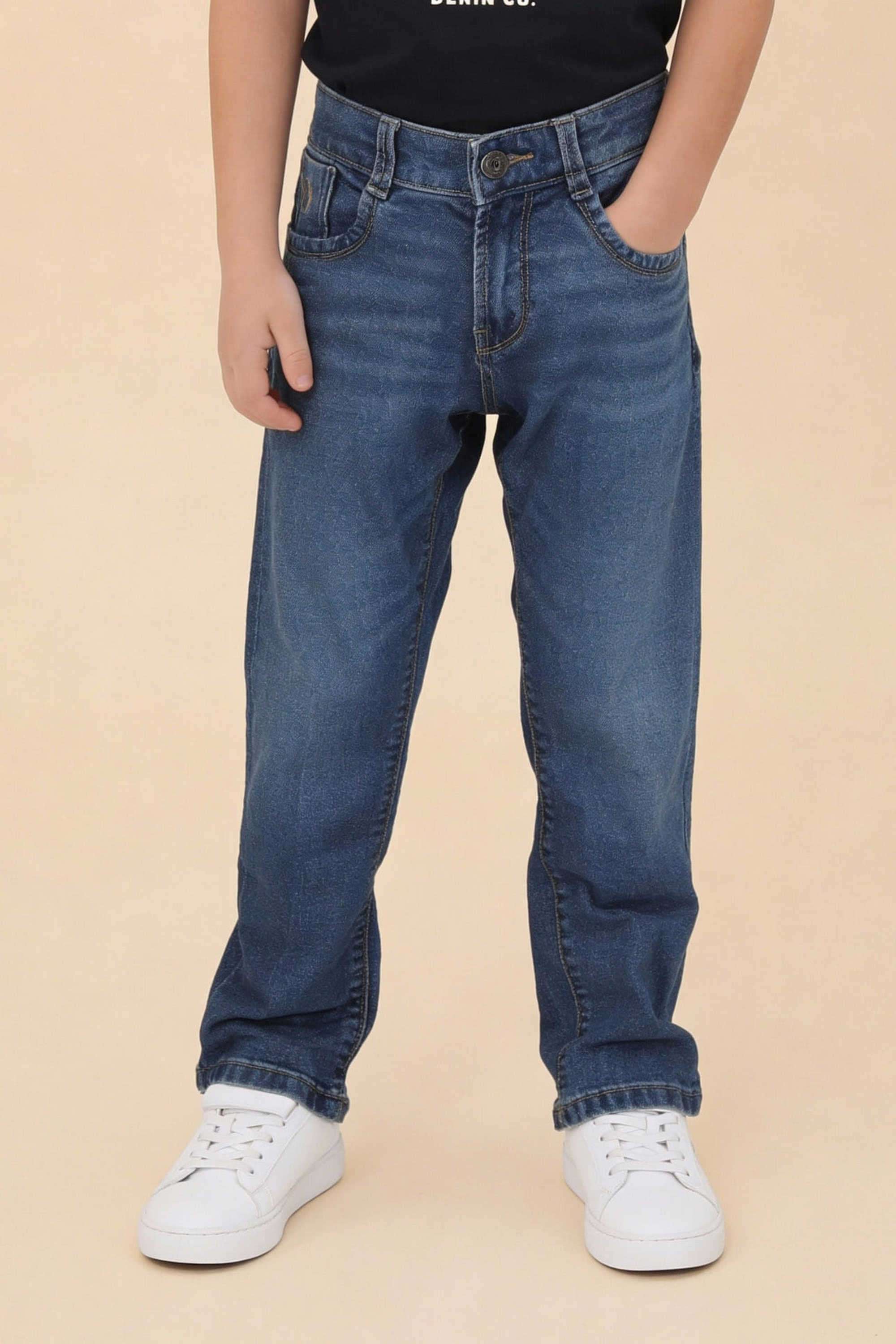 Solid-Cotton-Relaxed-fit-Boys-Jeans