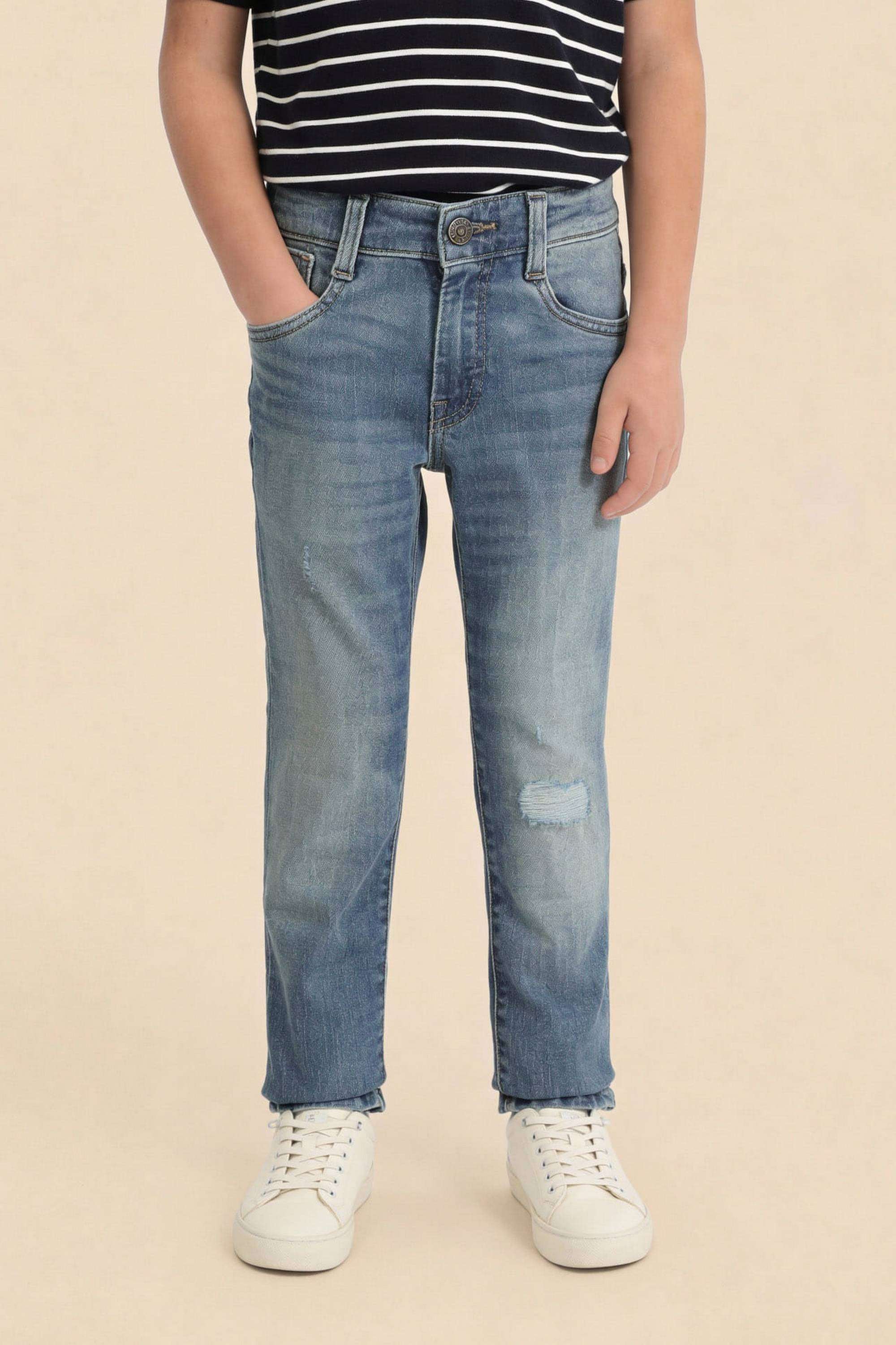 Solid-Cotton-Slim-fit-Boys-Jeans