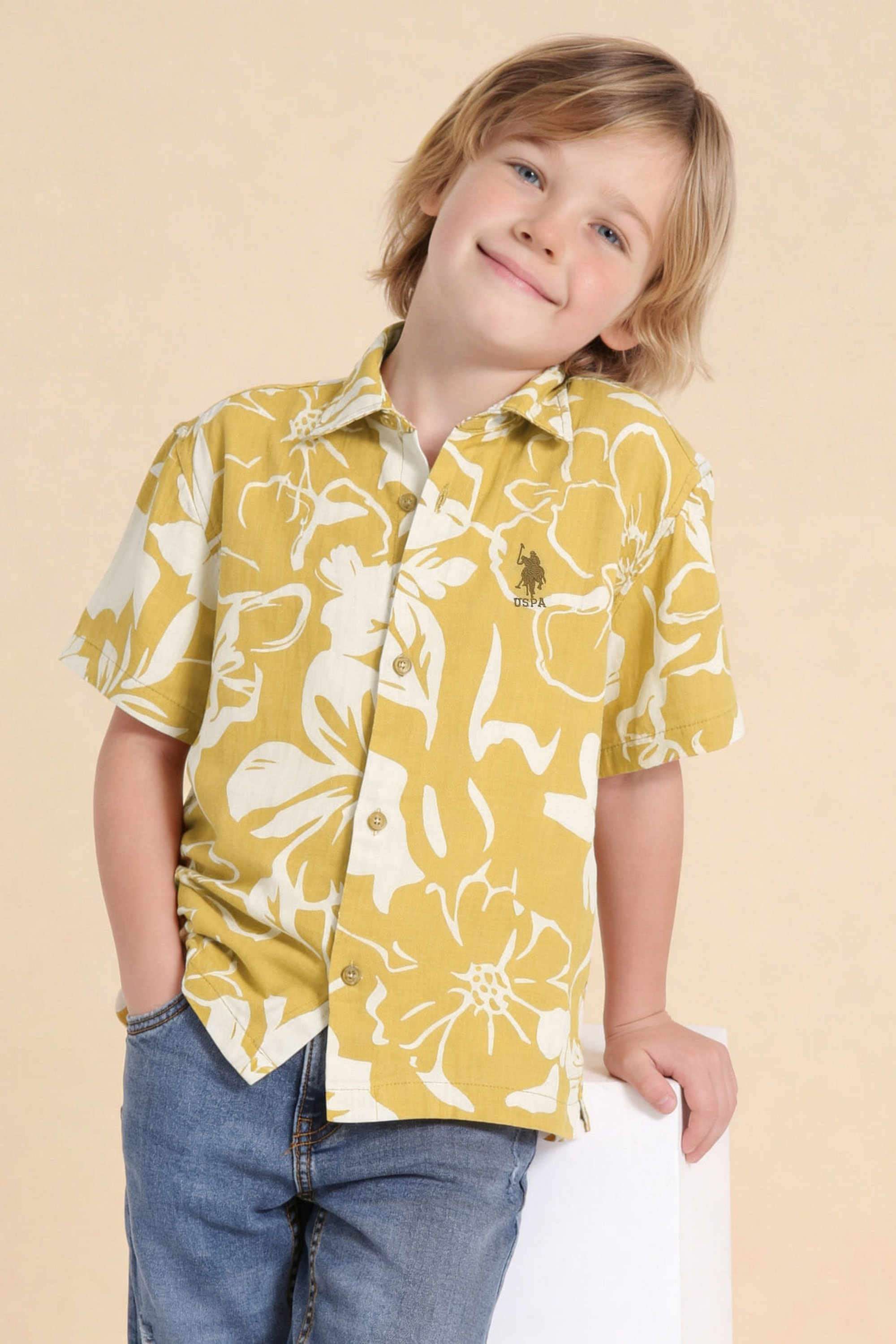 Printed-Cotton-Spread-Collar-Boys-Shirt