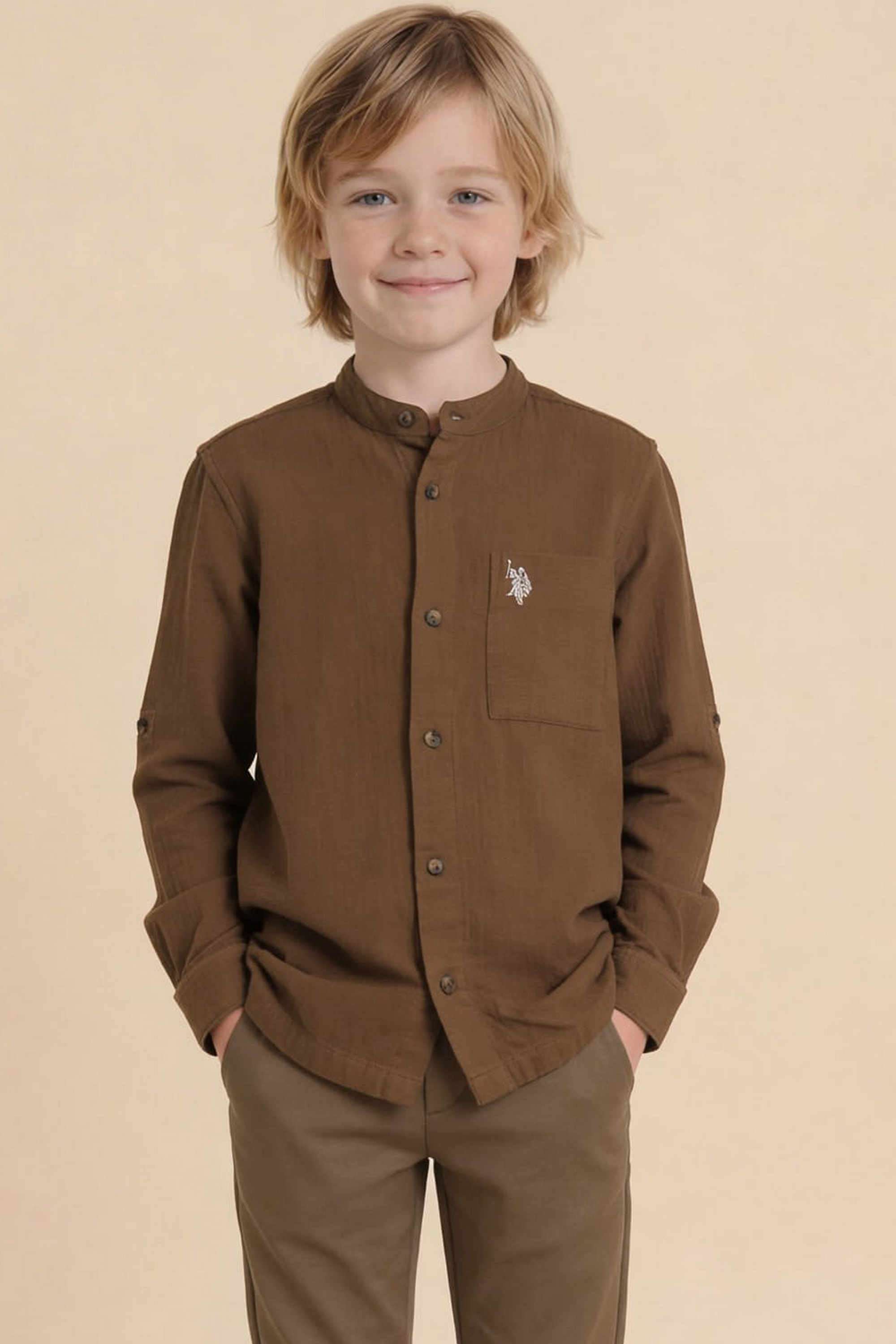 Solid-Cotton-Collared-Boys-Shirt
