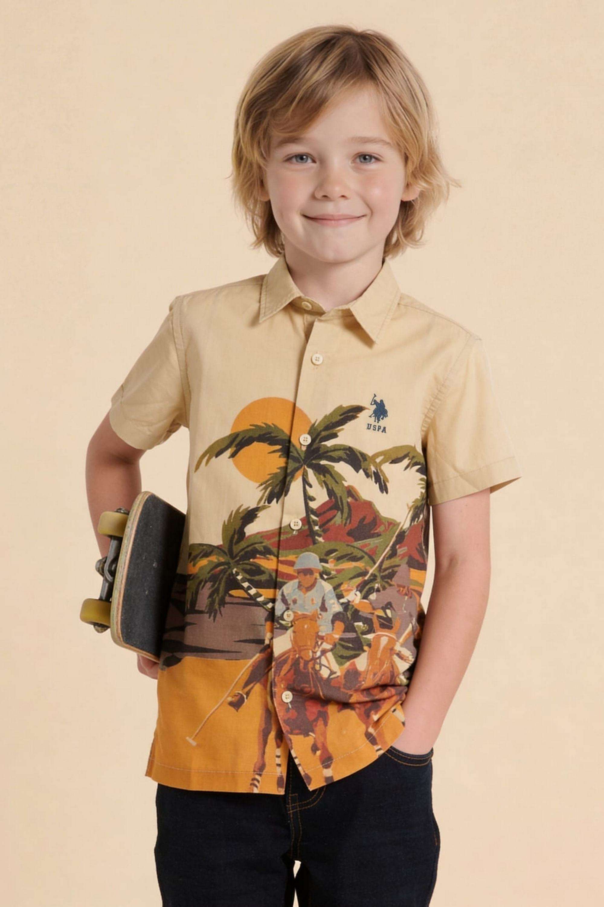 Printed-Cotton-Collared-Boys-Shirt