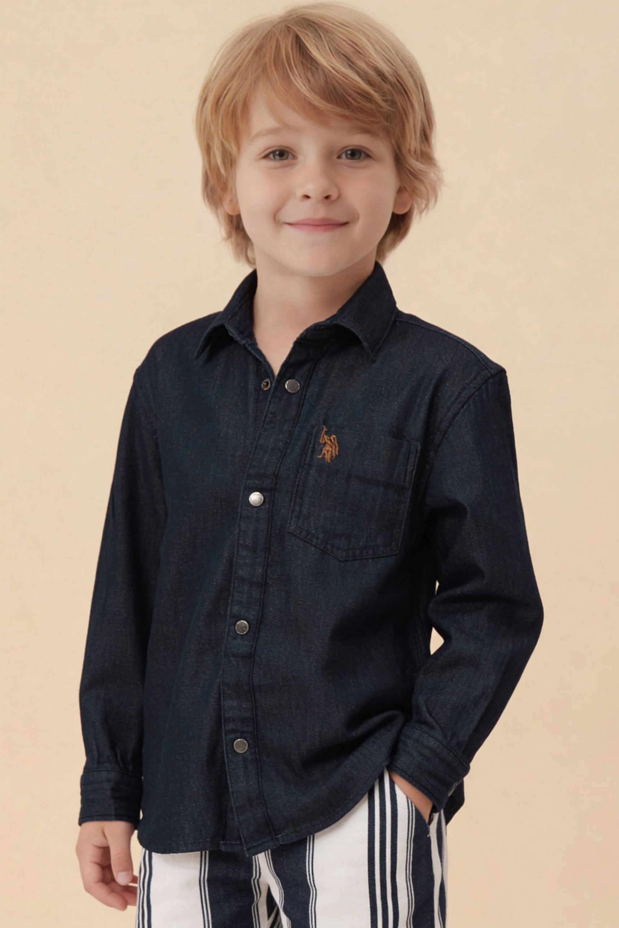 Solid-Cotton-Collared-Boys-Shirt