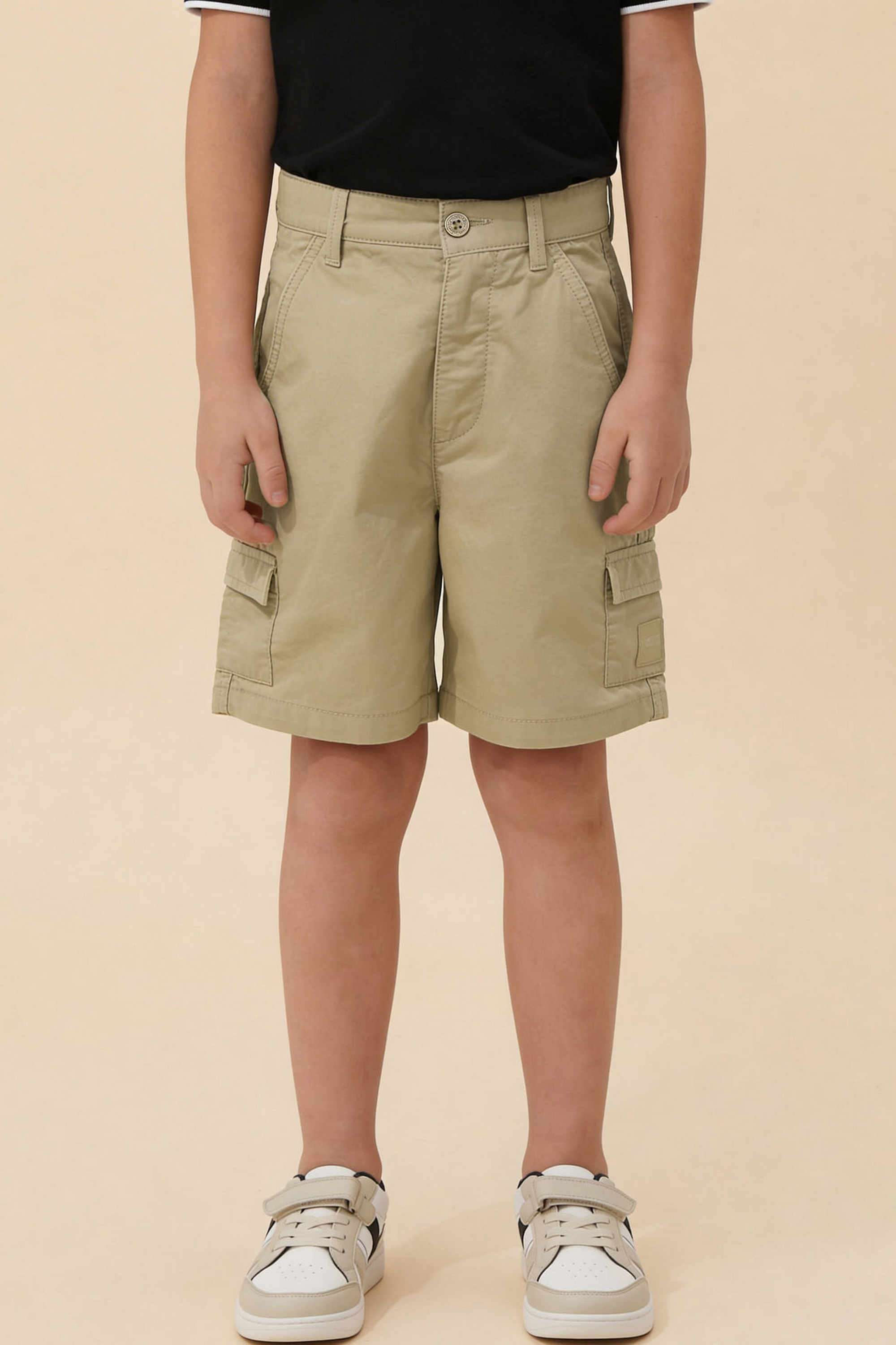 Solid-Cotton-Relaxed-fit-Boys-Shorts