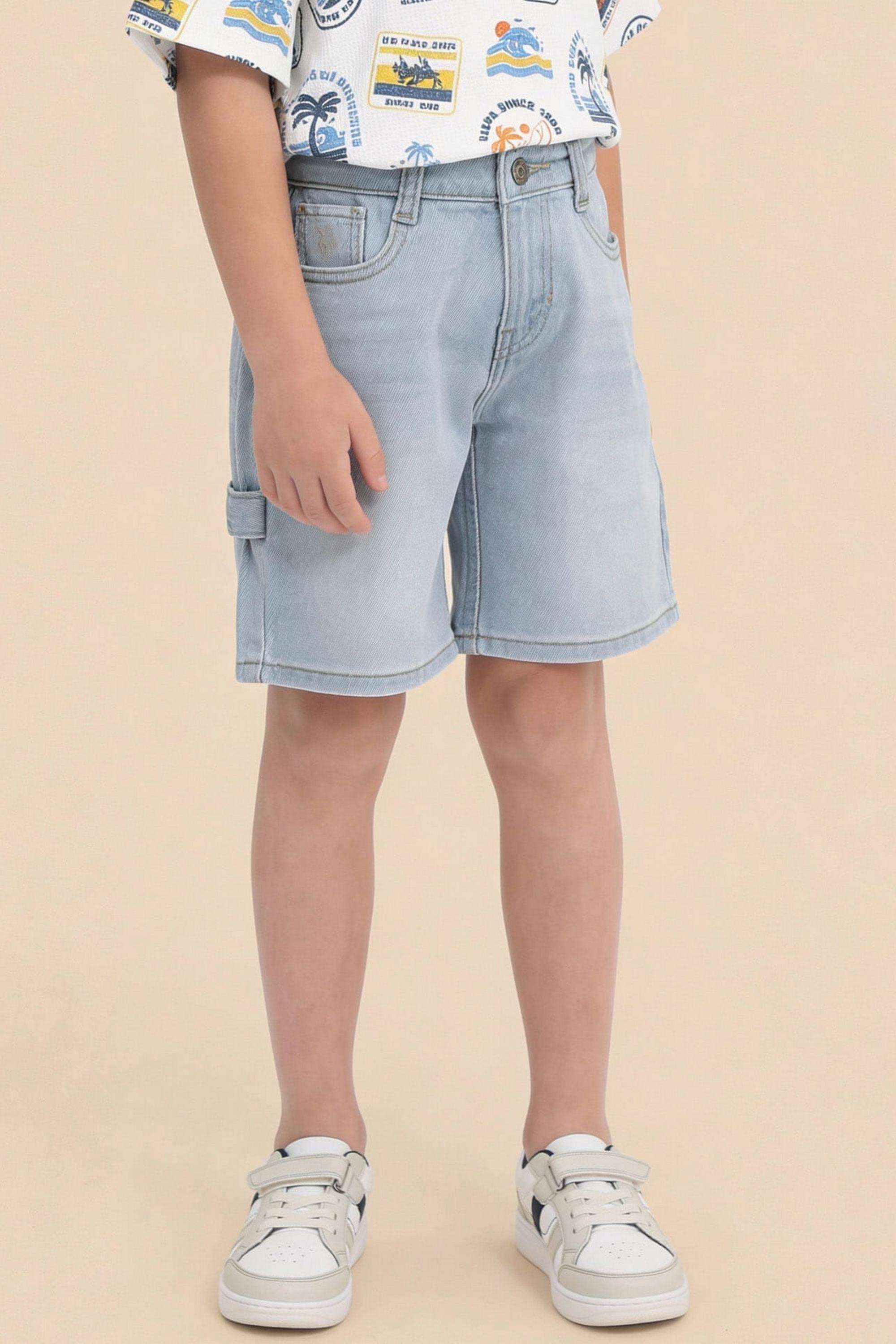 Solid-Cotton-Regular-fit-Boys-Shorts