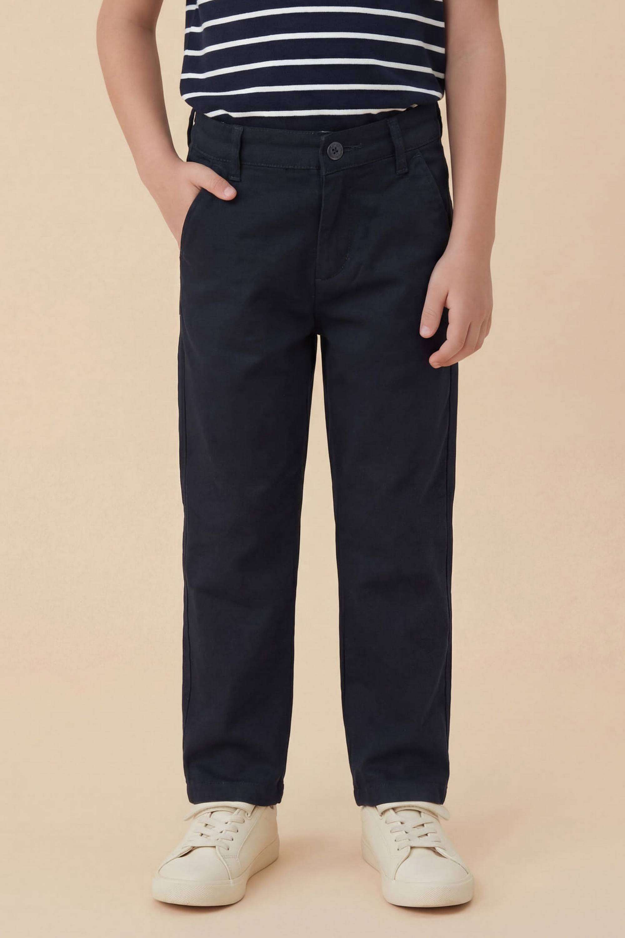 Solid-Cotton-Slim-fit-Boys-Trousers