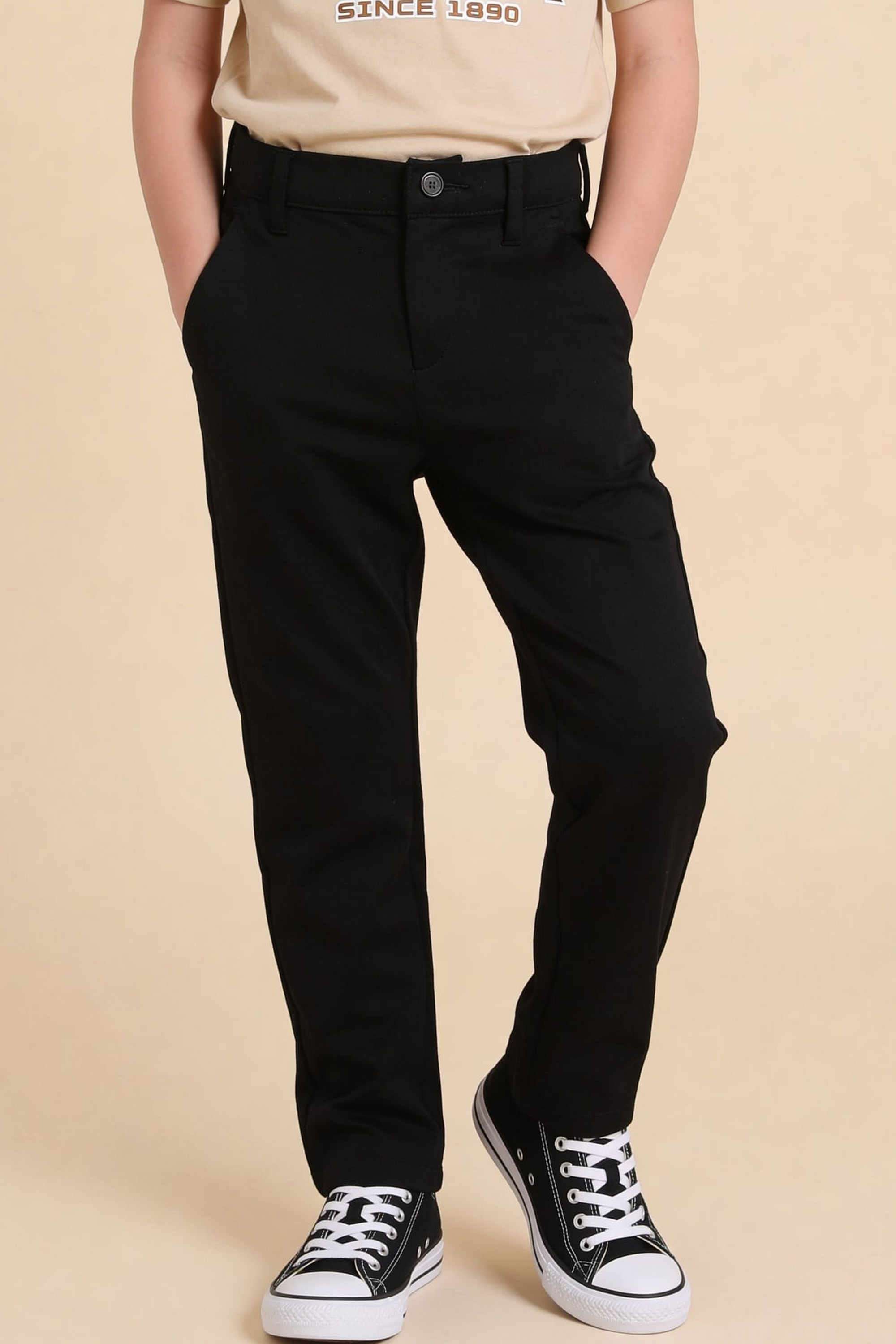 Solid-Cotton-Slim-fit-Boys-Trousers