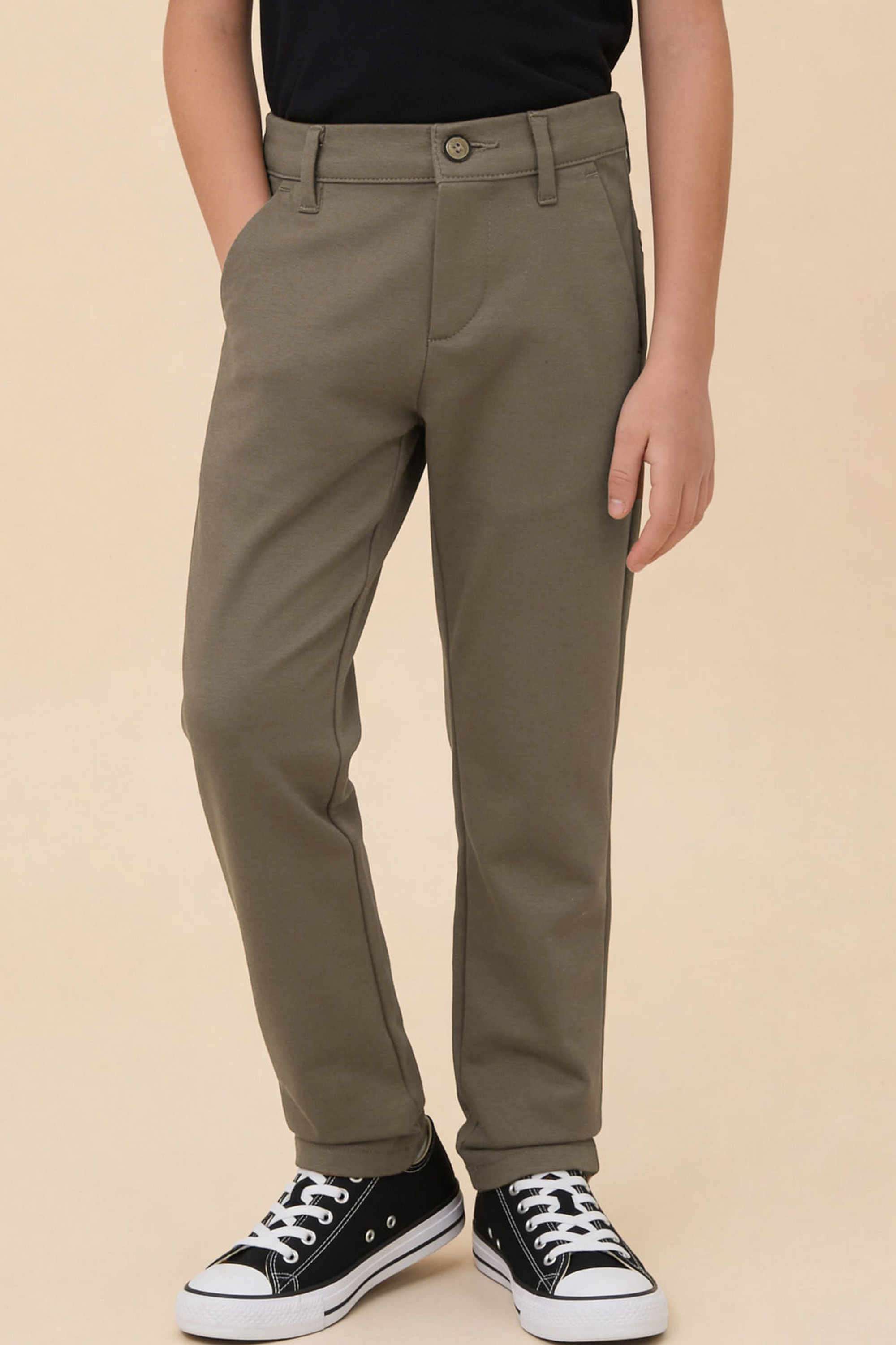 Solid-Cotton-Slim-fit-Boys-Trousers