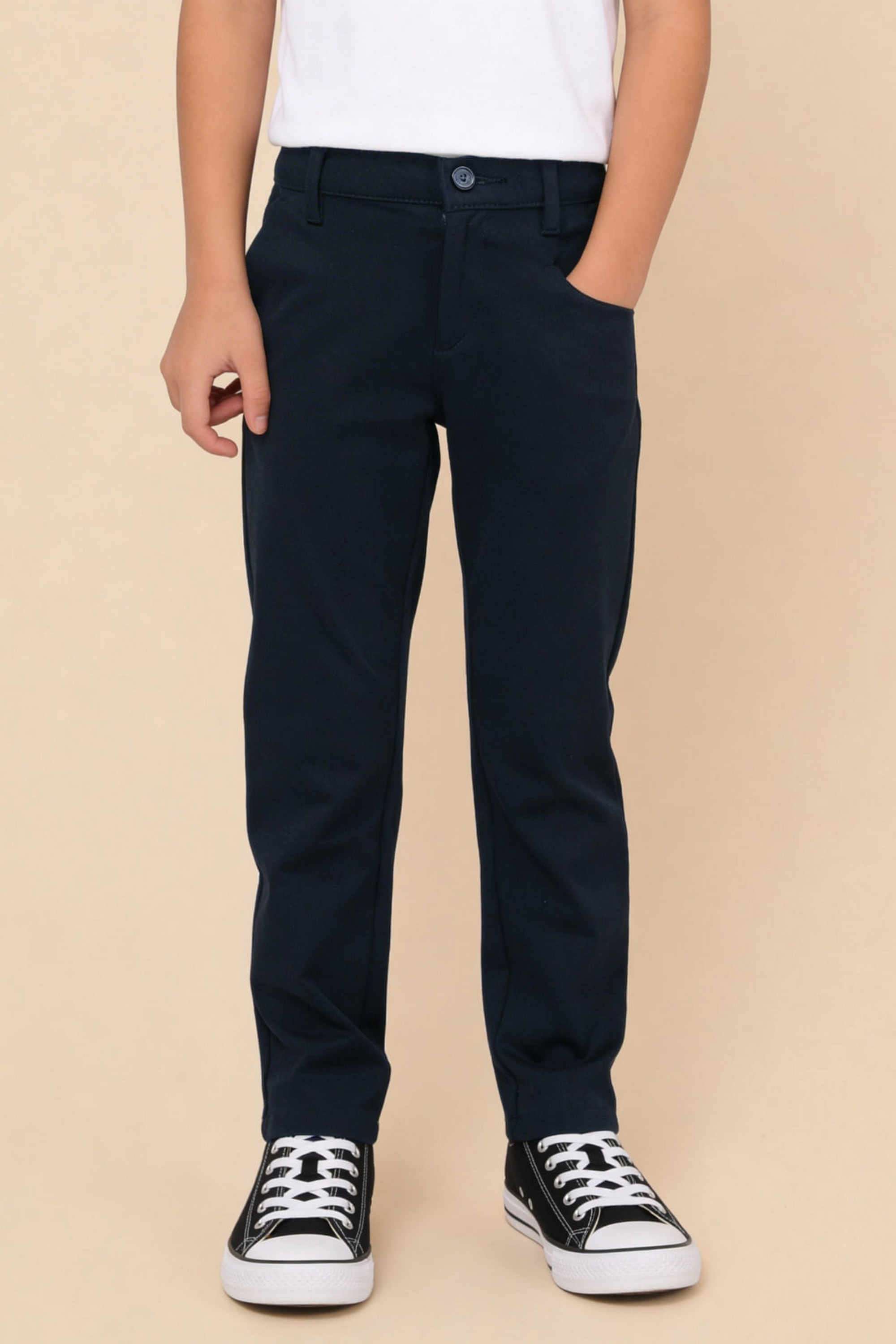 Solid-Cotton-Slim-fit-Boys-Trousers