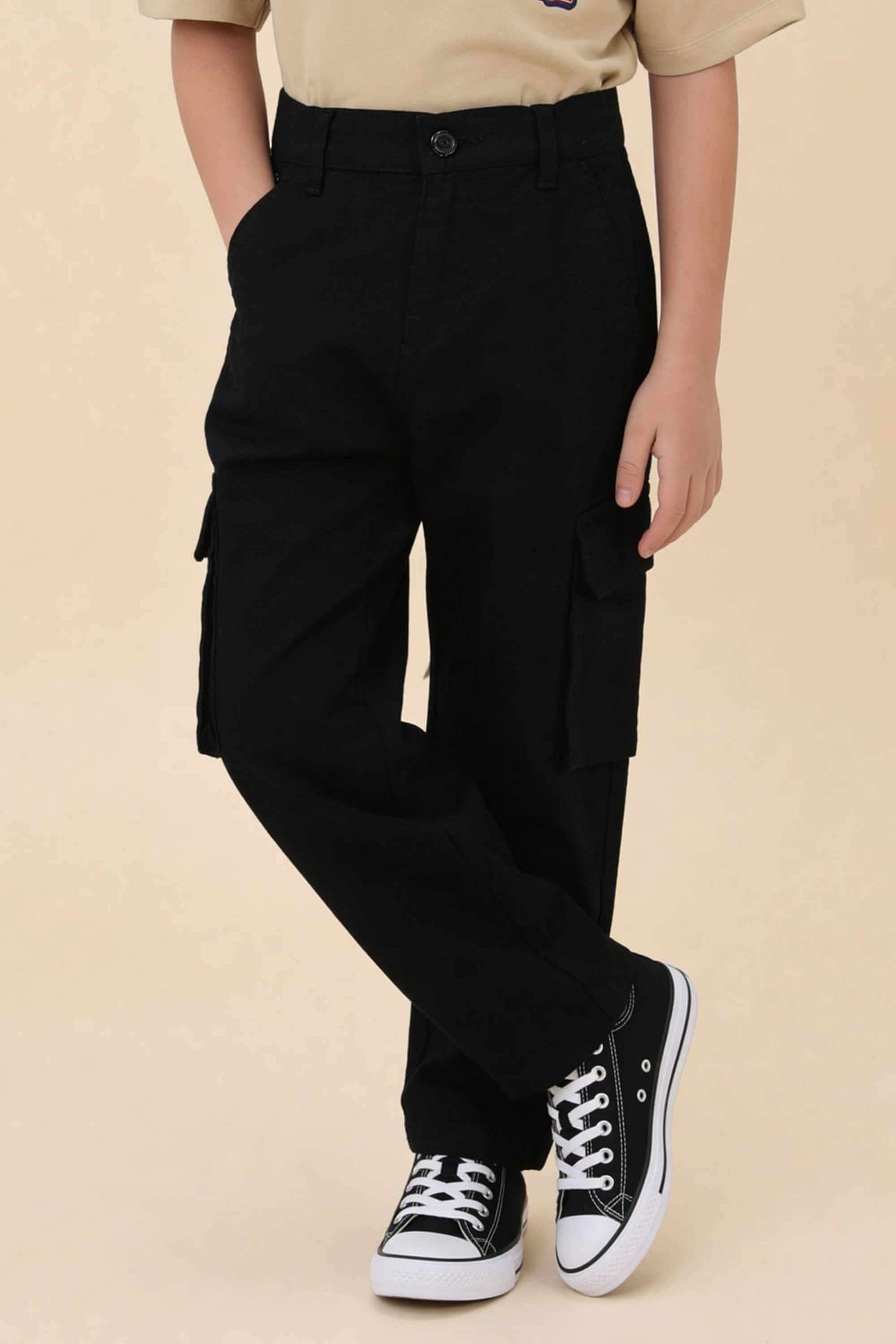 Solid-Cotton-Relaxed-fit-Boys-Trousers
