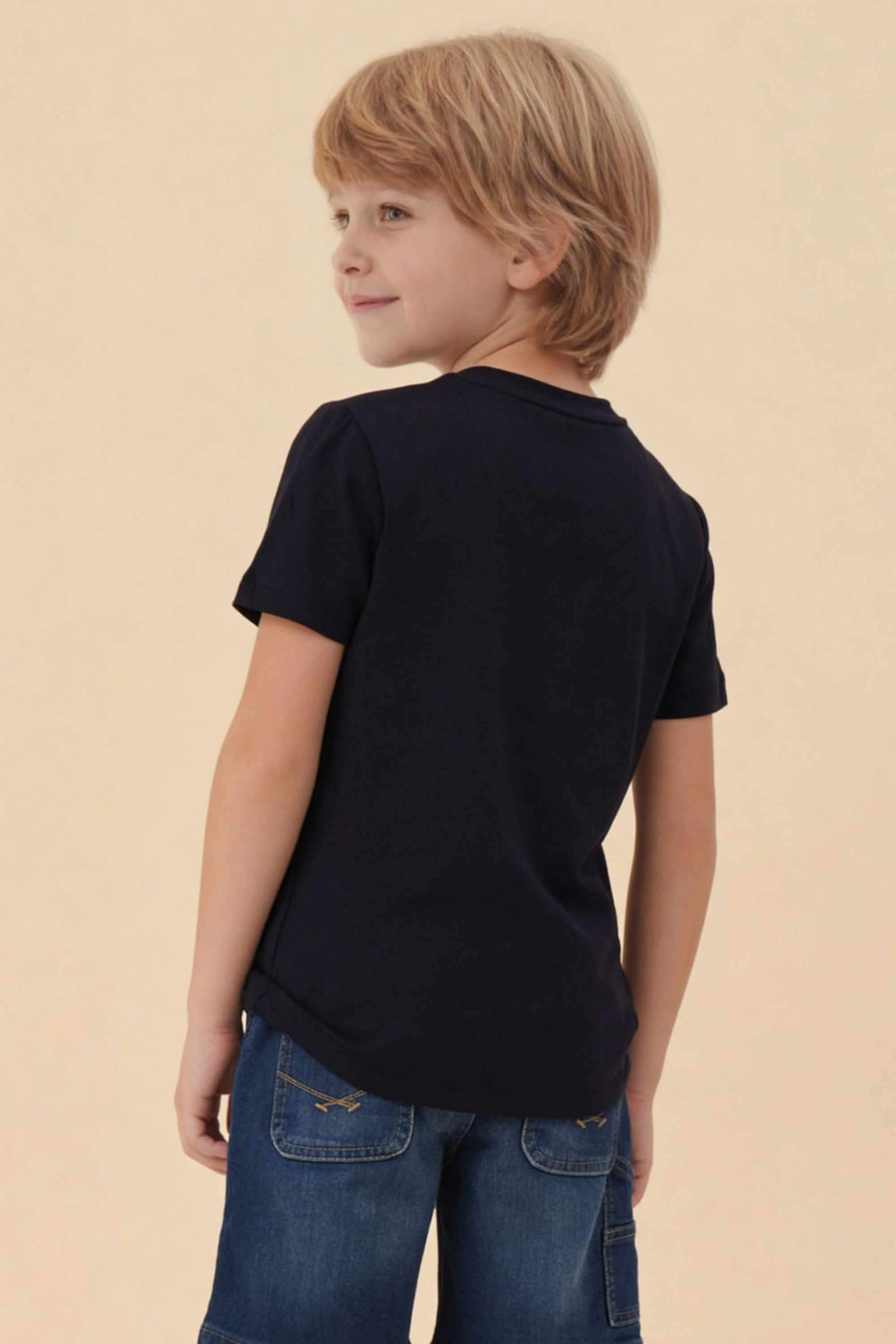 Solid-Cotton-Round-Neck-Boys-T-Shirt