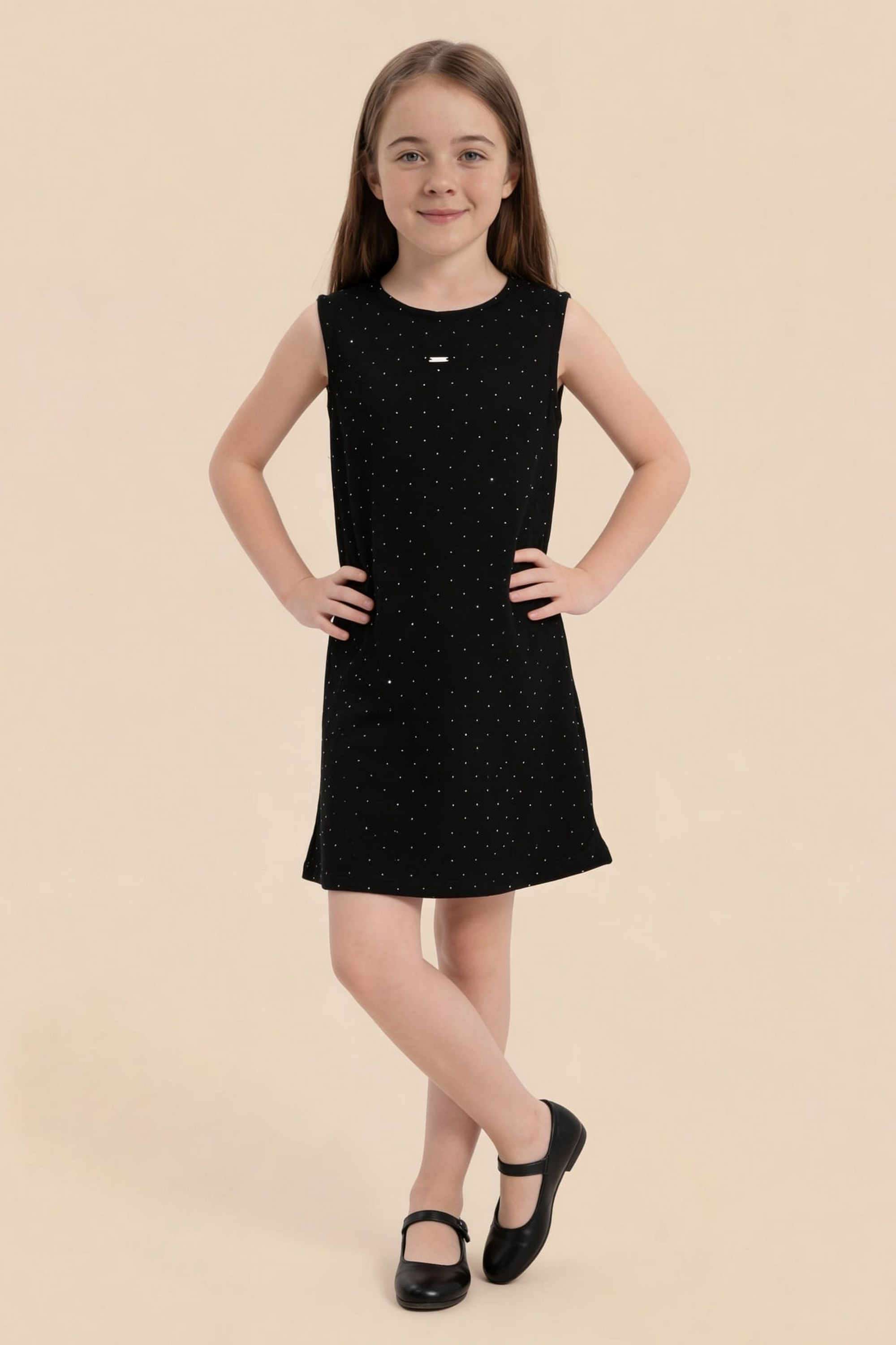 Embellished-Rayon-Round-Neck-Girls-Casual-Wear-Dress