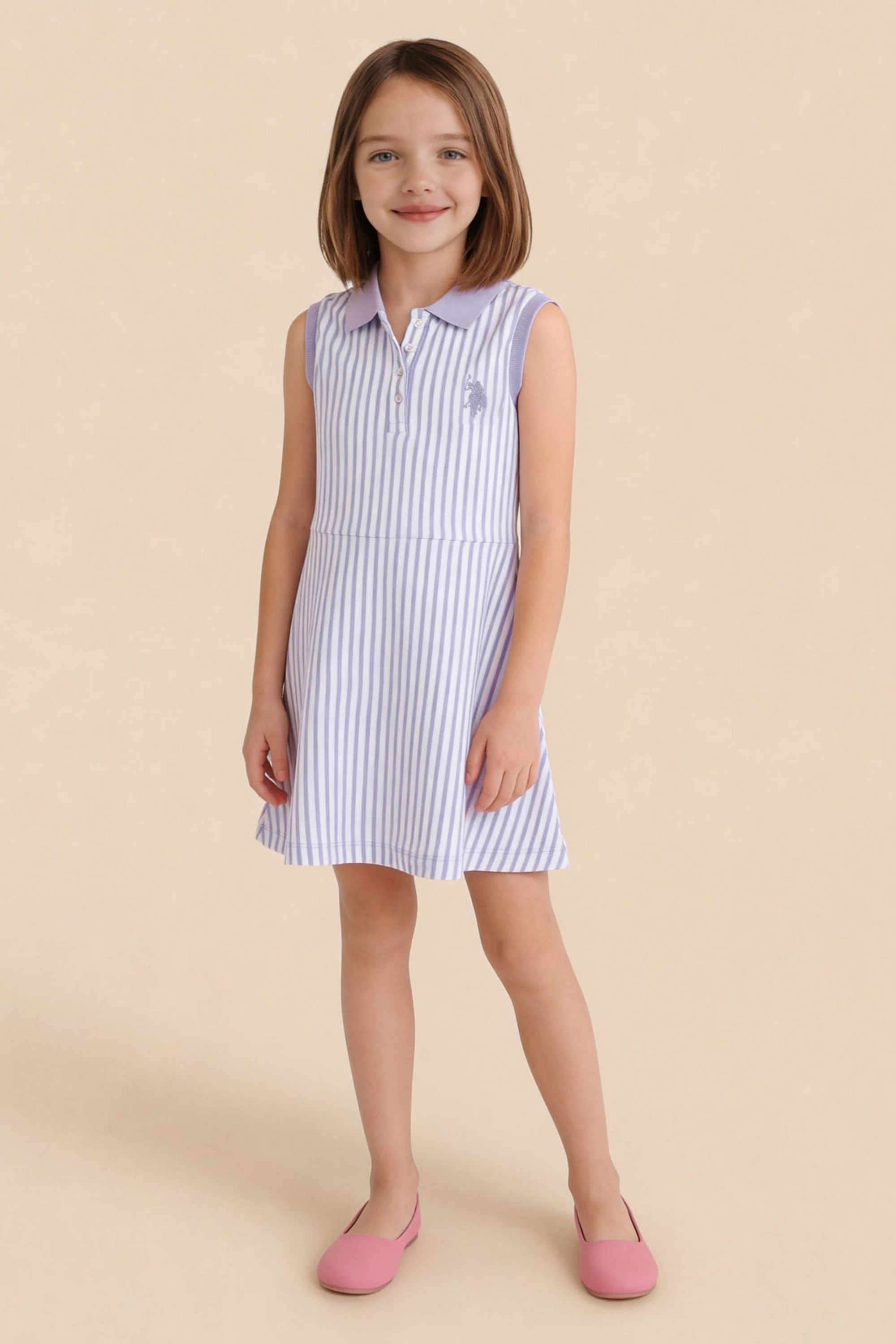 Stripes-Cotton-Polo-Girls-Casual-Wear-Dress