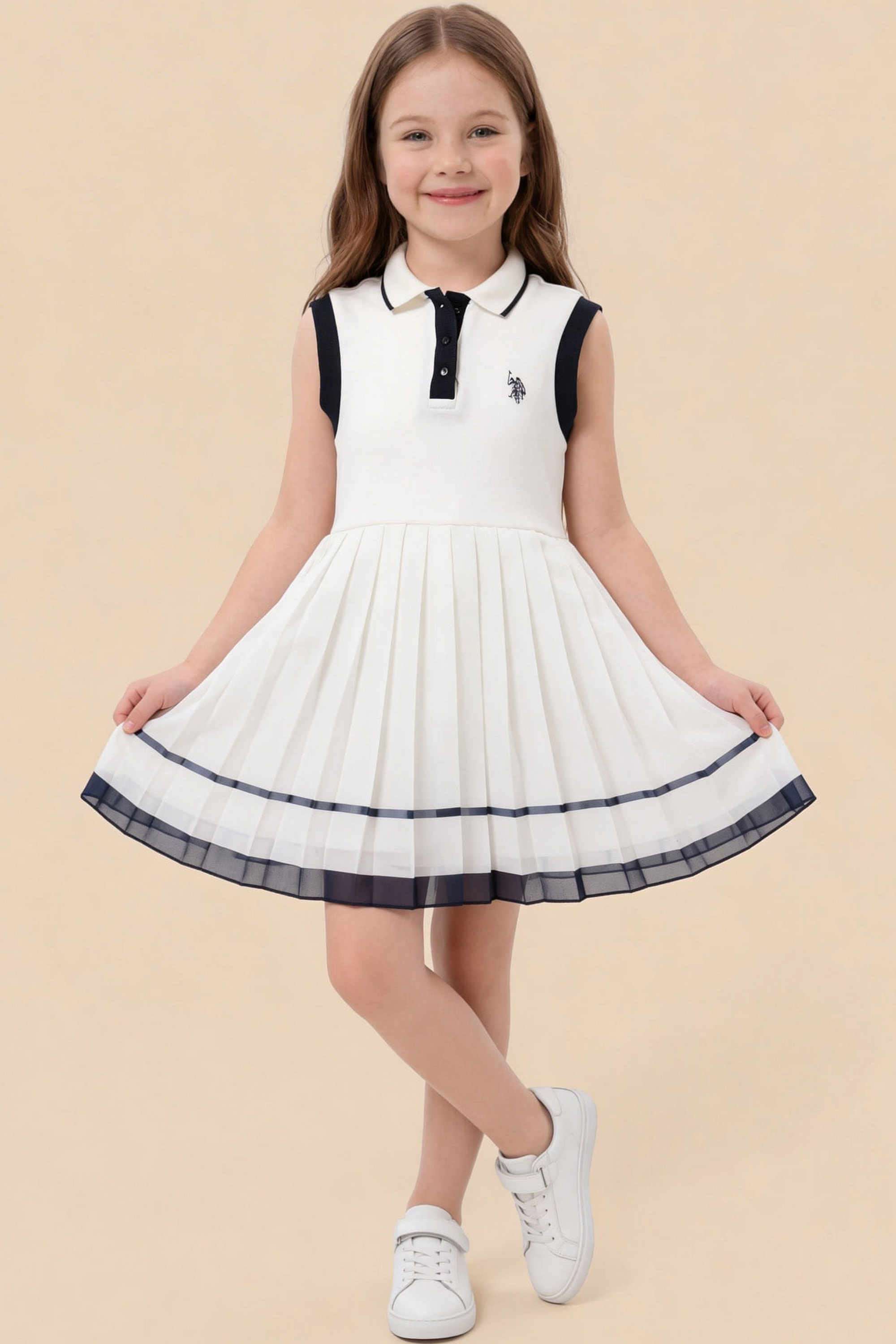 Solid-Cotton-Polo-Girls-Casual-Wear-Dress