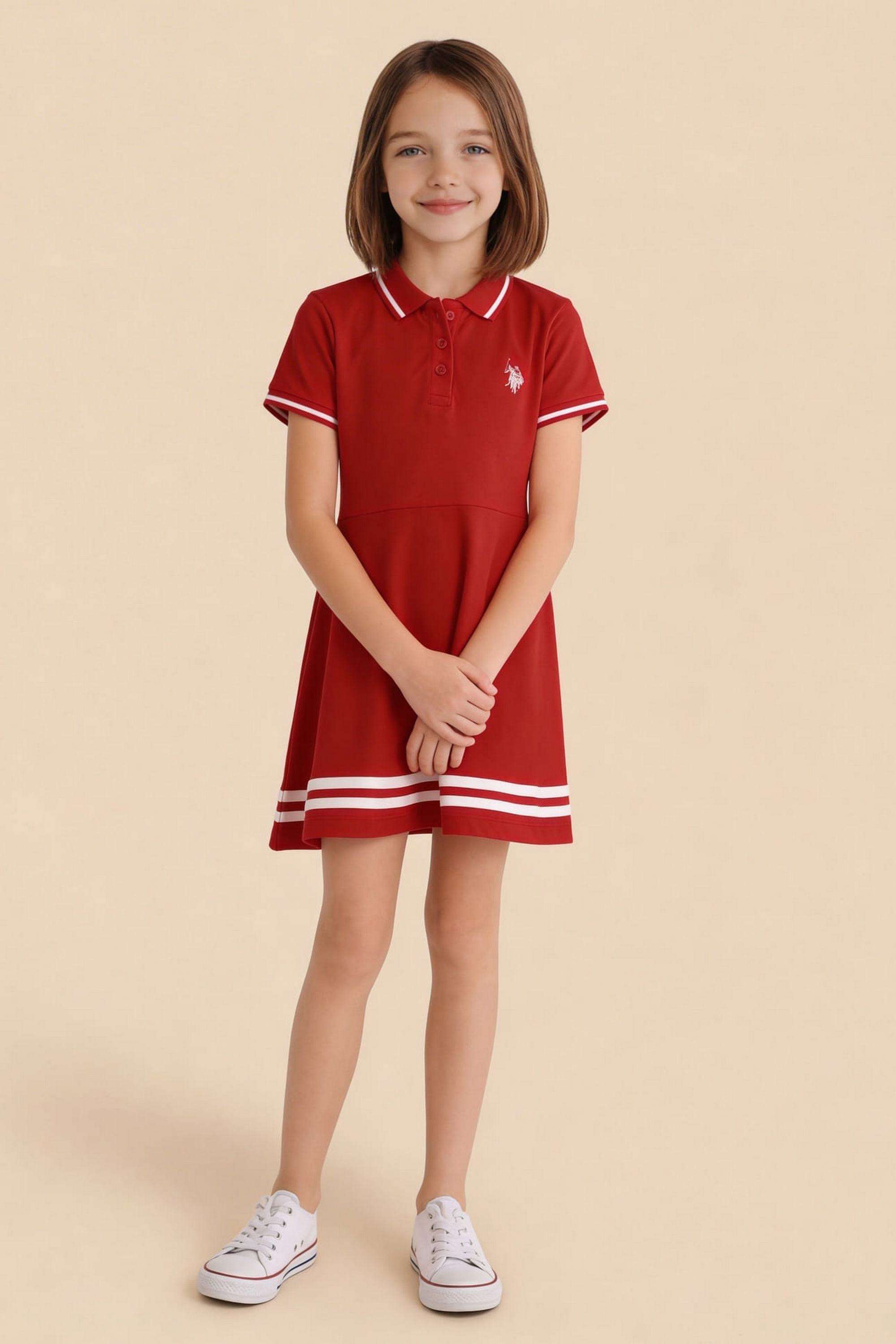 Solid-Cotton-Polo-Girls-Casual-Wear-Dress