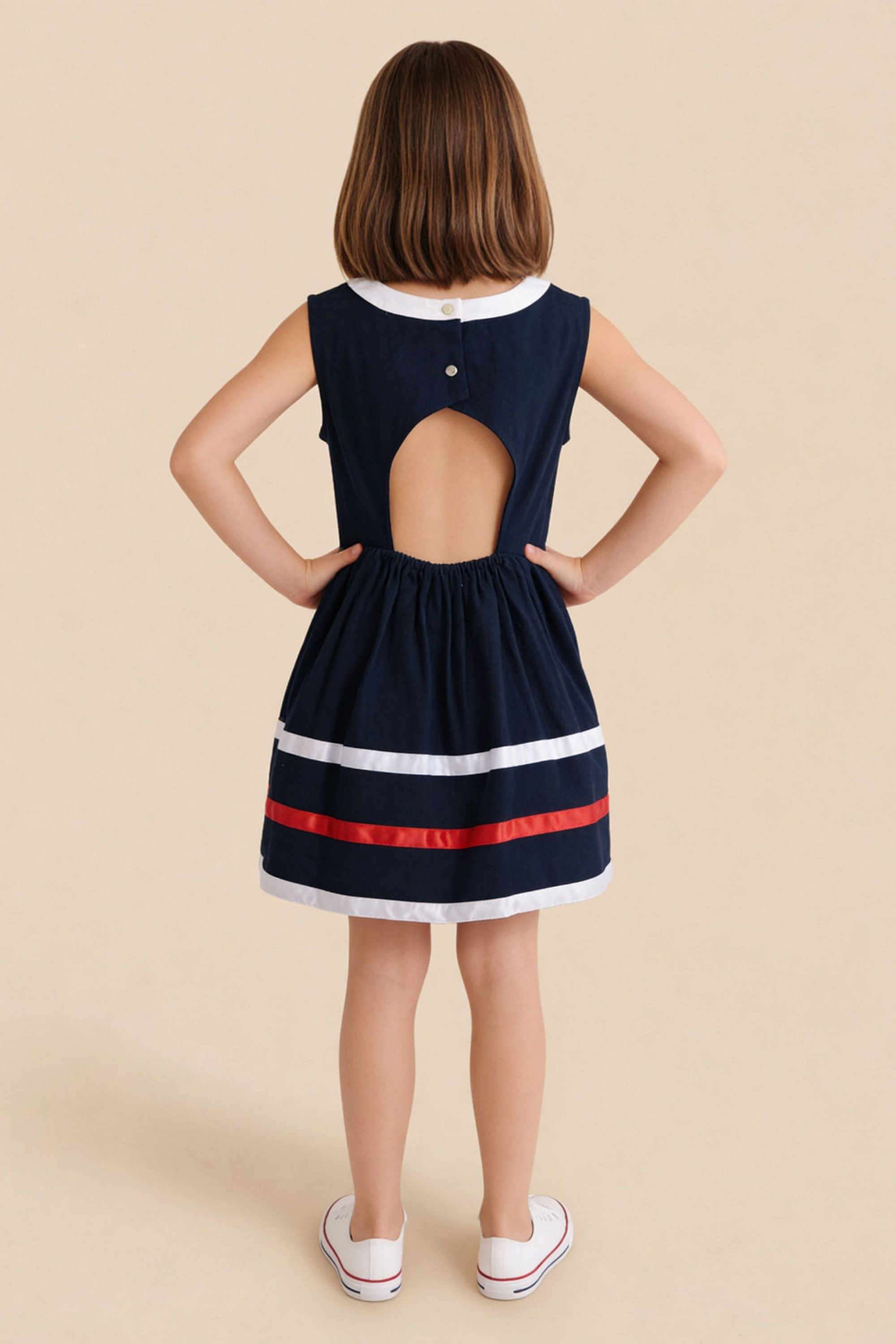 Solid-Cotton-Round-neck-Girls-Casual-Wear-Dress