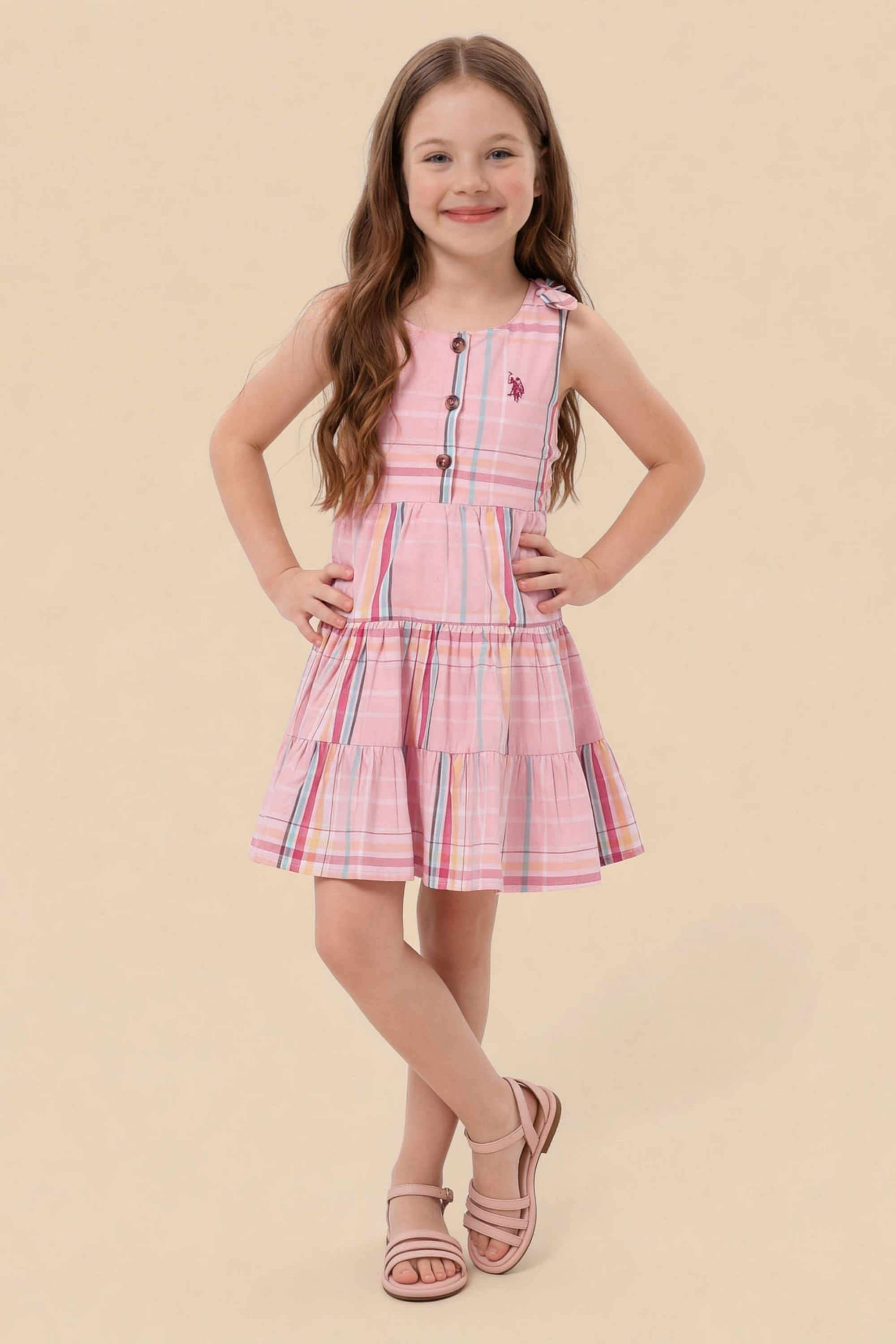 Checks-Cotton-Round-neck-Girls-Casual-Wear-Dress