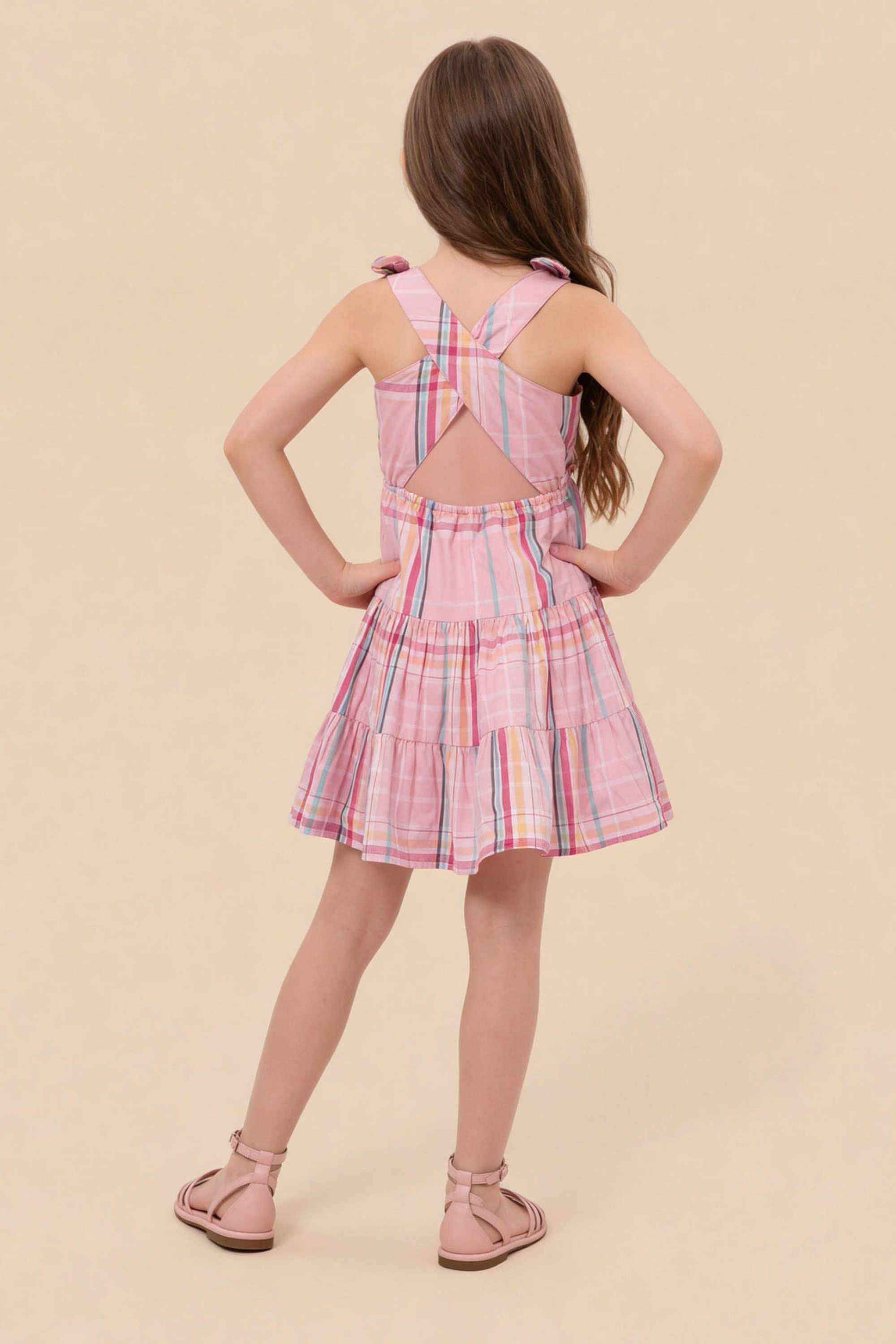 Checks-Cotton-Round-neck-Girls-Casual-Wear-Dress