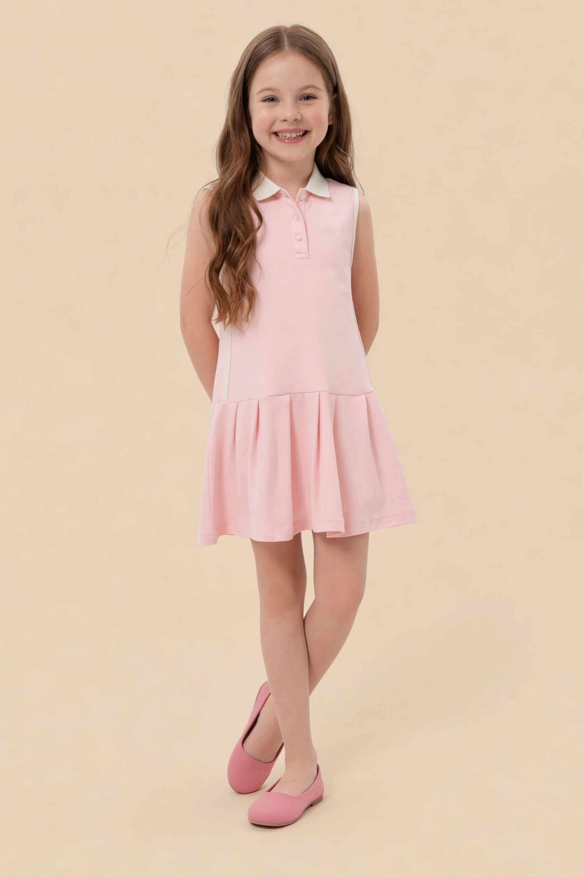 Solid-Cotton-Polo-Girls-Casual-Wear-Dress