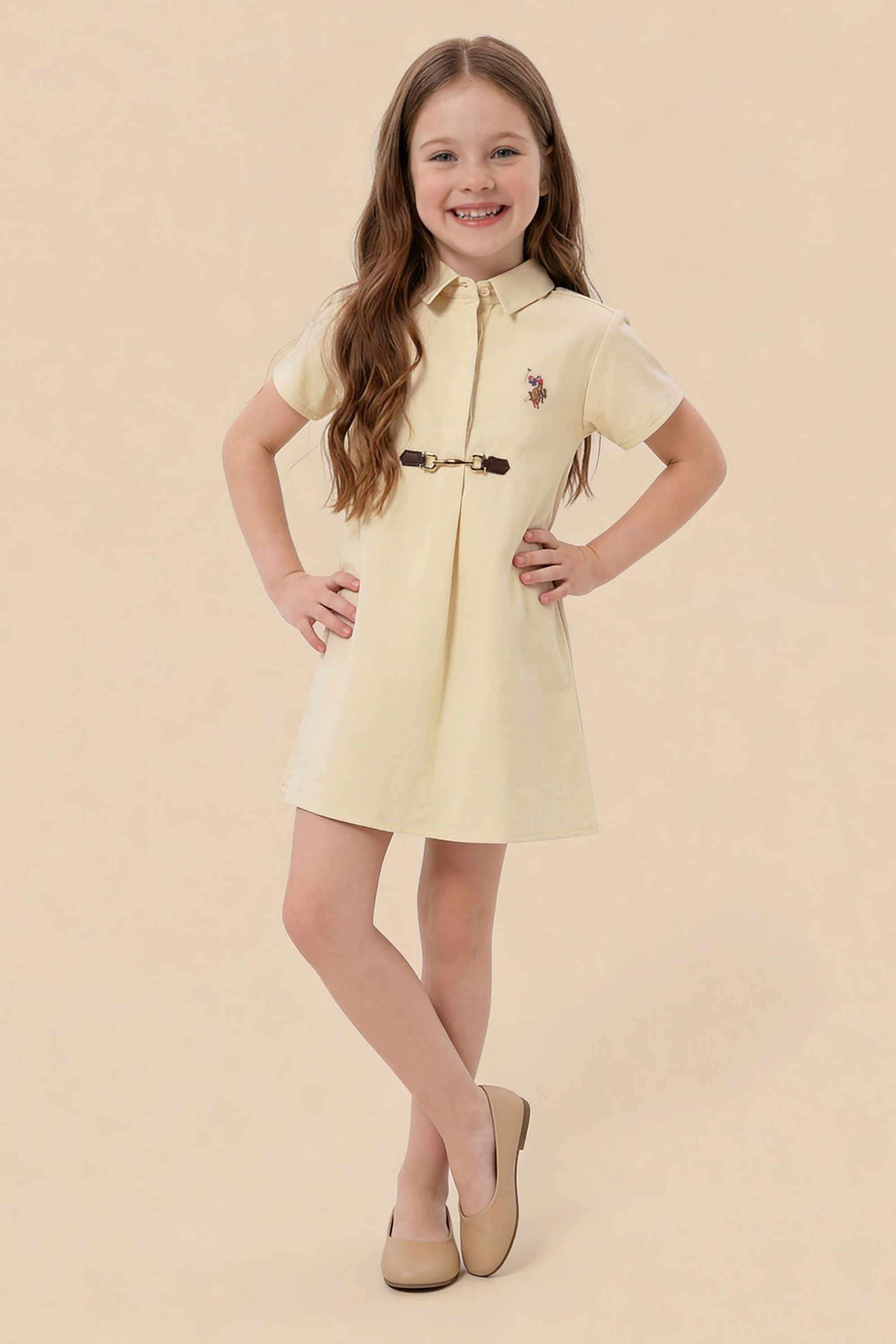 Solid-Cotton-Collared-Girls-Casual-Wear-Dress
