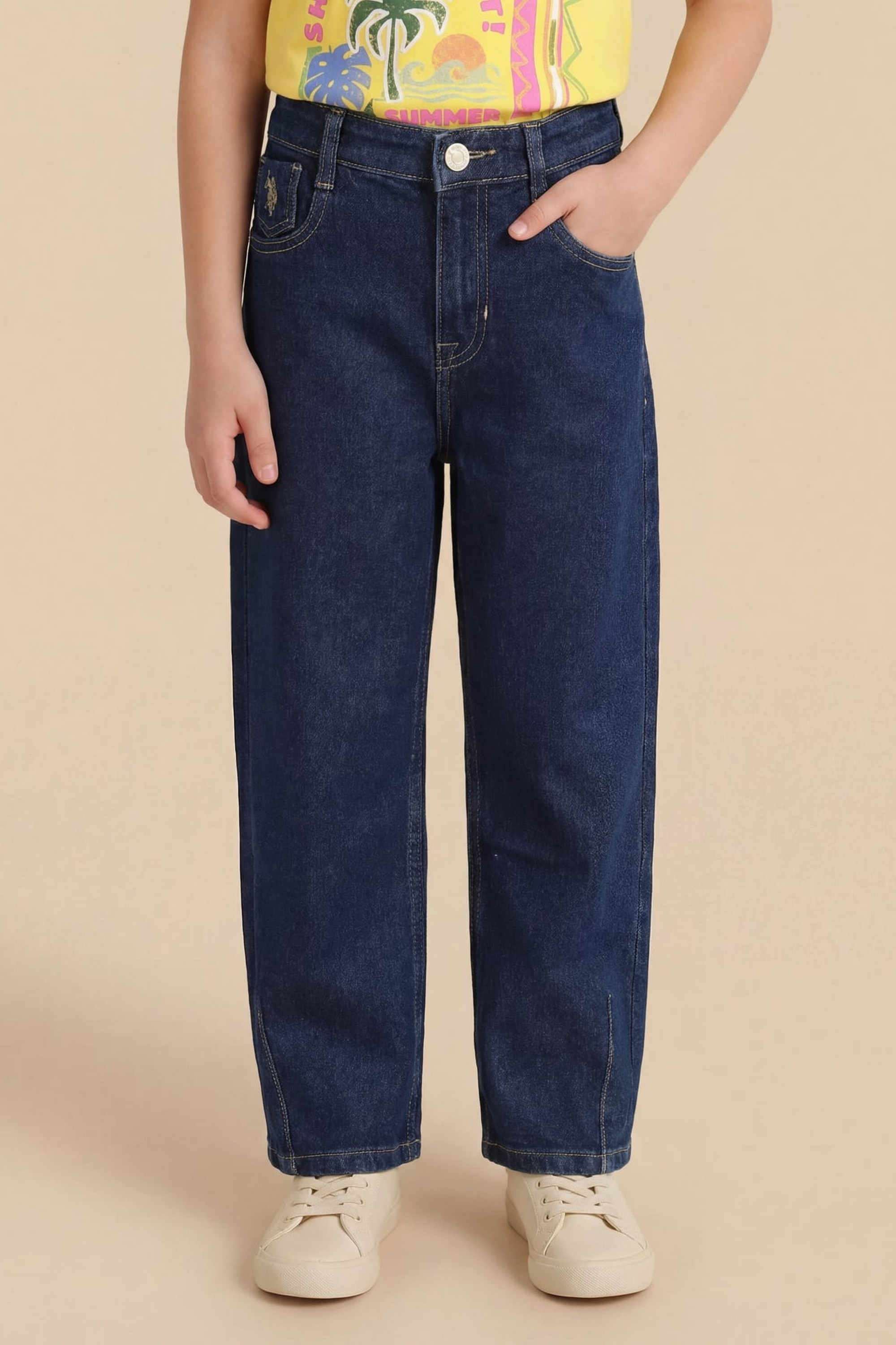 Solid-Cotton-Regular-fit-Girls-Jeans