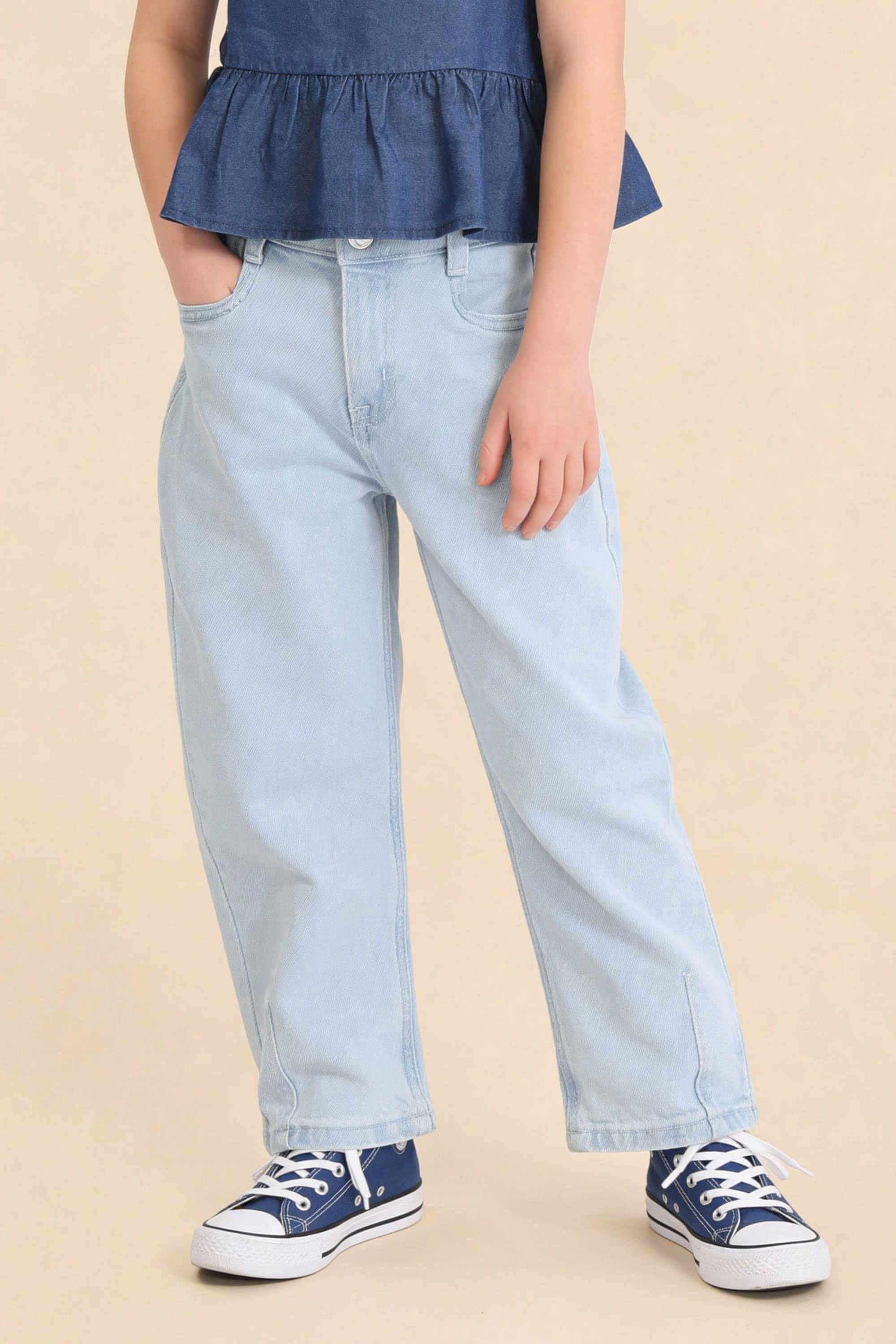Solid-Cotton-Regular-fit-Girls-Jeans