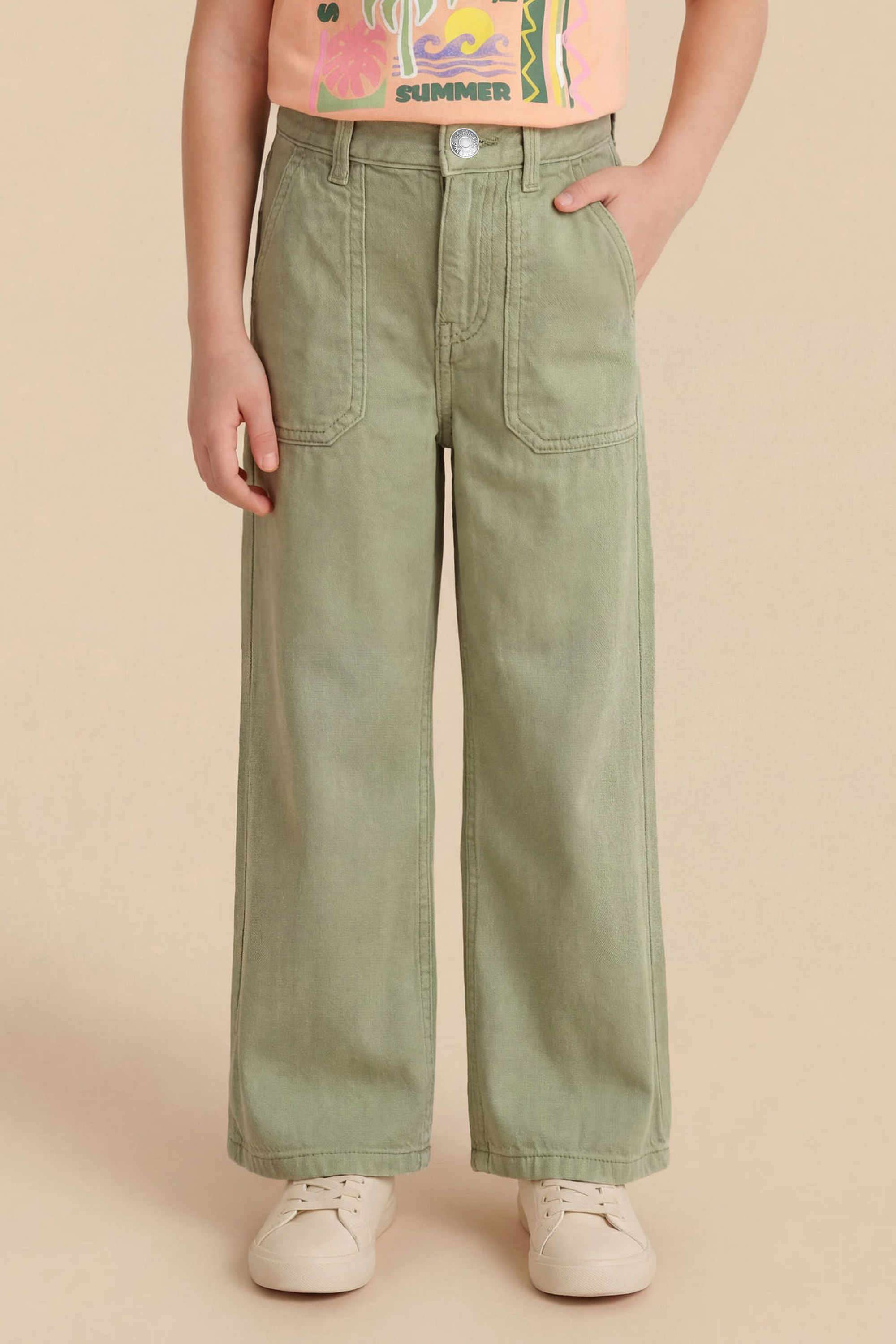 Solid-Cotton-Wide-leg-fit-Girls-Jeans