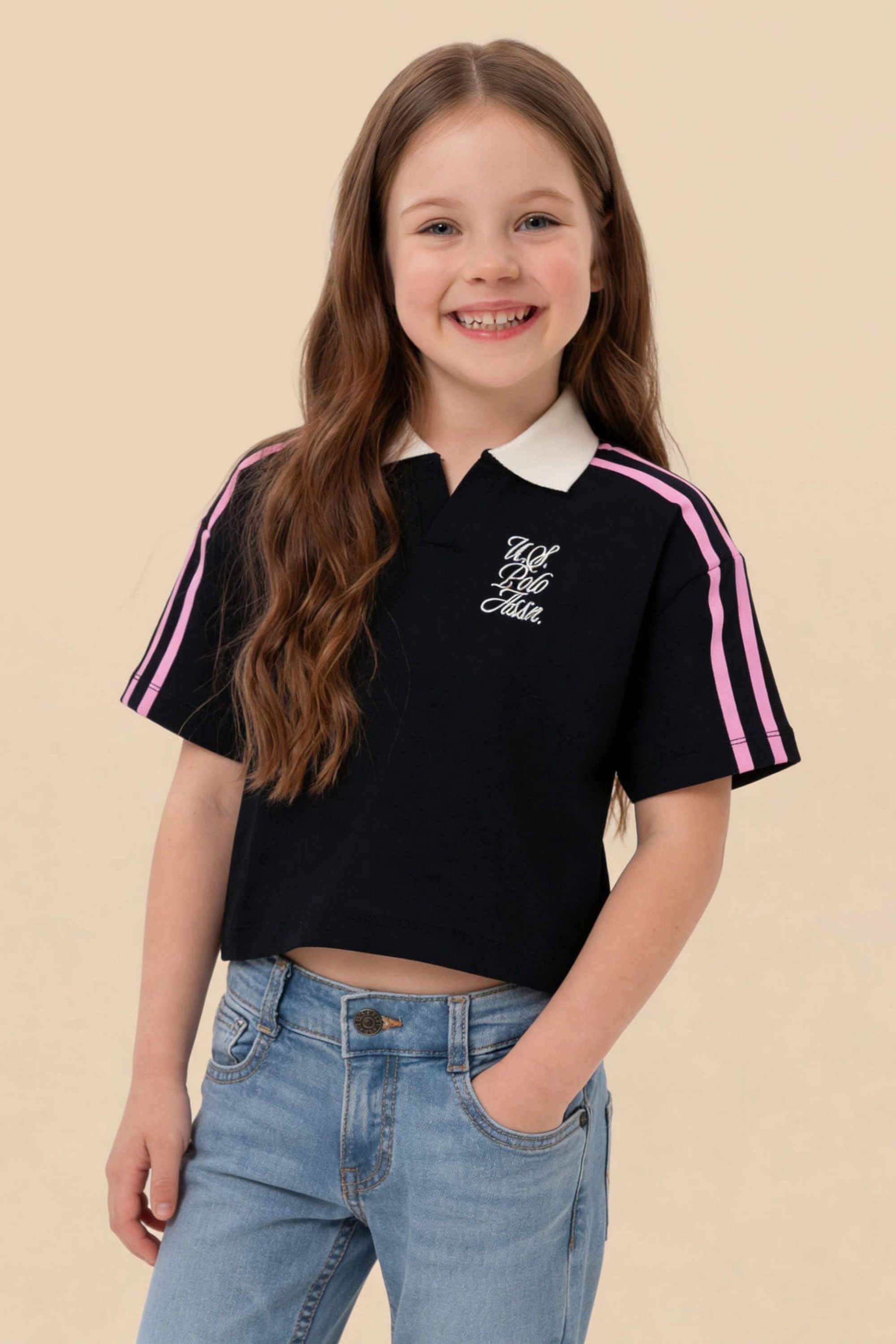 Solid-Cotton-Collared-Girls-Top