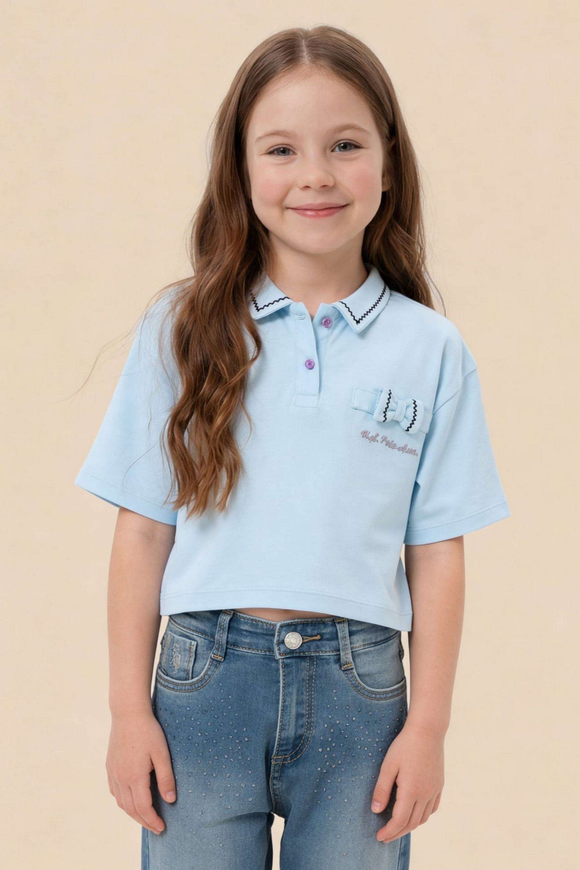 Solid-Cotton-Collared-Girls-Top