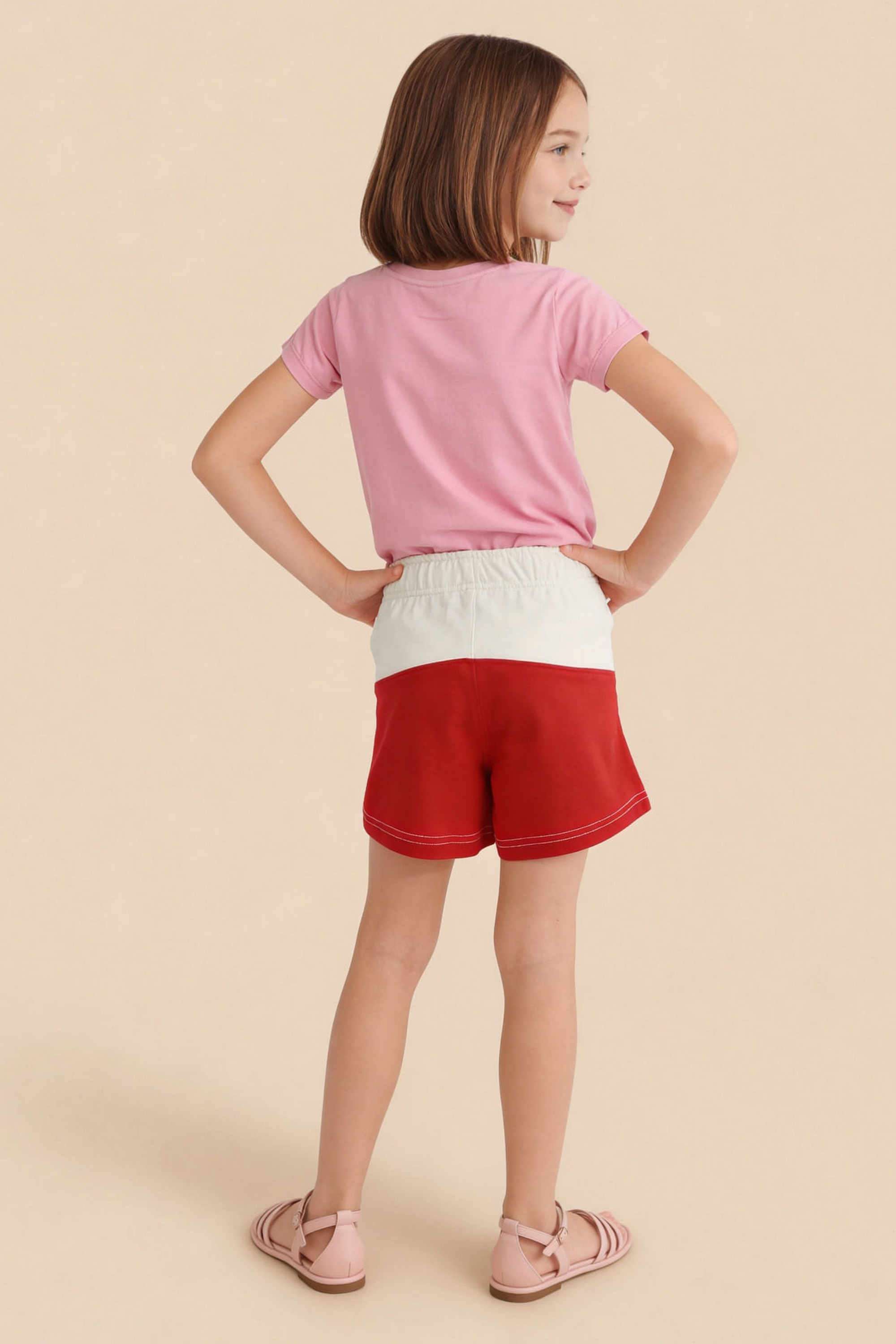 Color-Block-Cotton-Regular-fit-Girls-Shorts