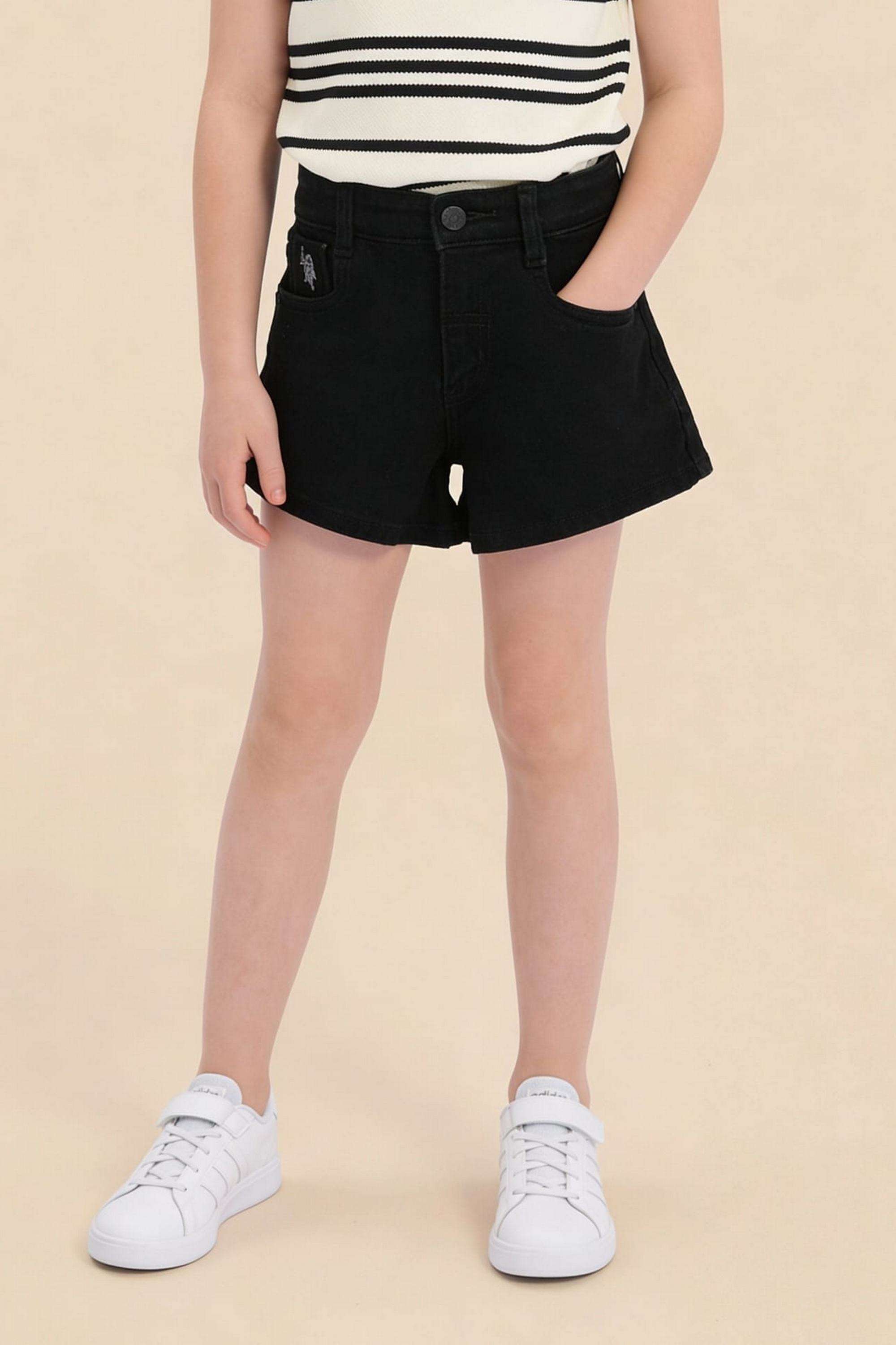 Solid-Cotton-Regular-Fit-Girls-Shorts