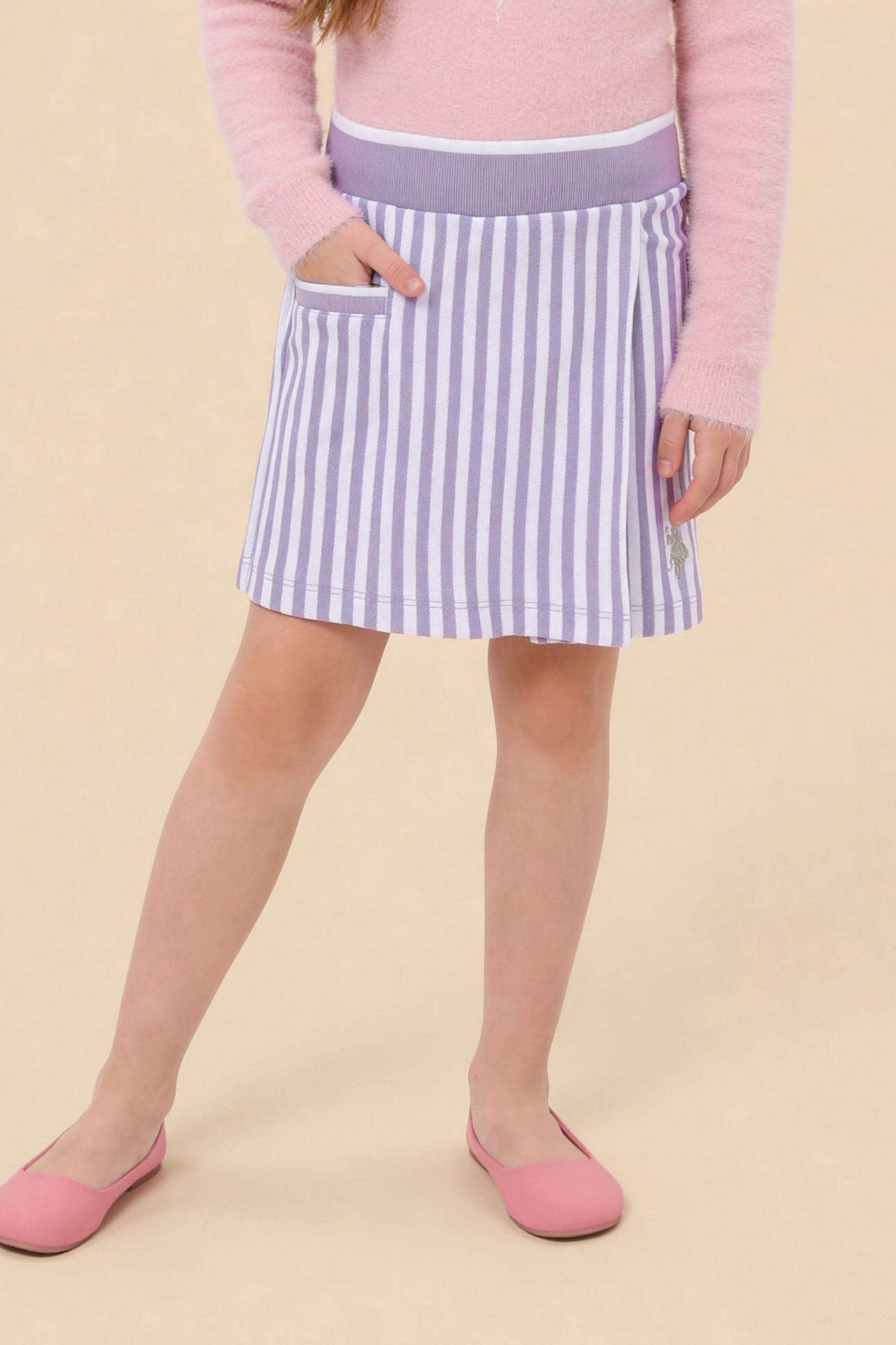 Stripes-Cotton-Regular-fit-Girls-Shorts