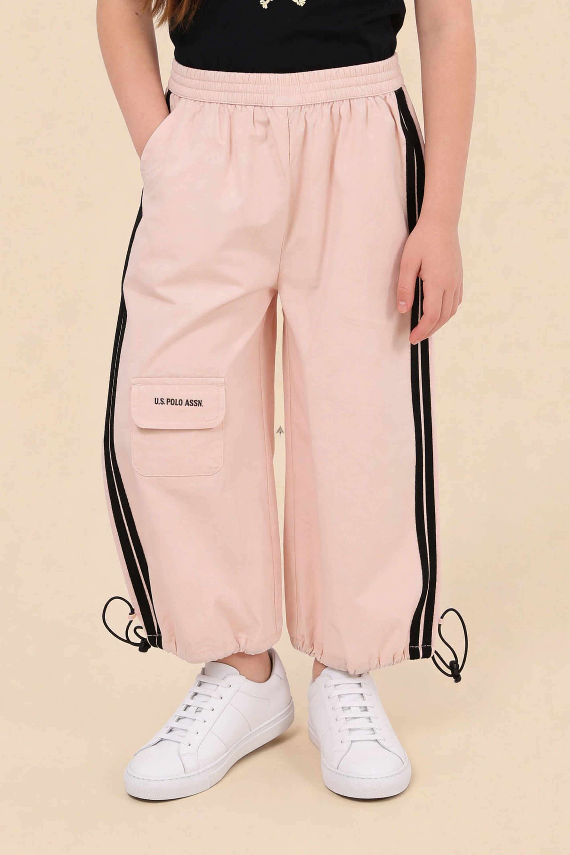 Solid-Cotton-Regular-Fit-Girls-Track-Pants