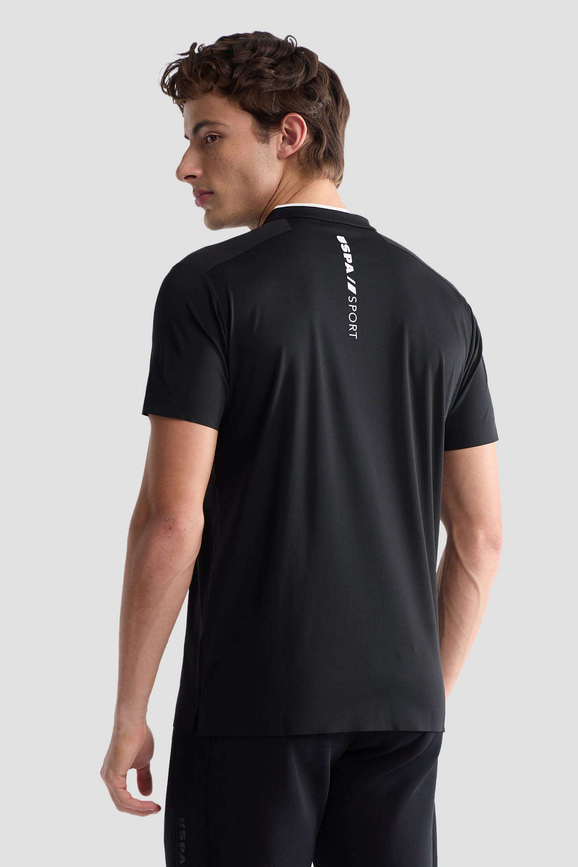 Solid-Polyester-High-Neck-Men-s-T-Shirt