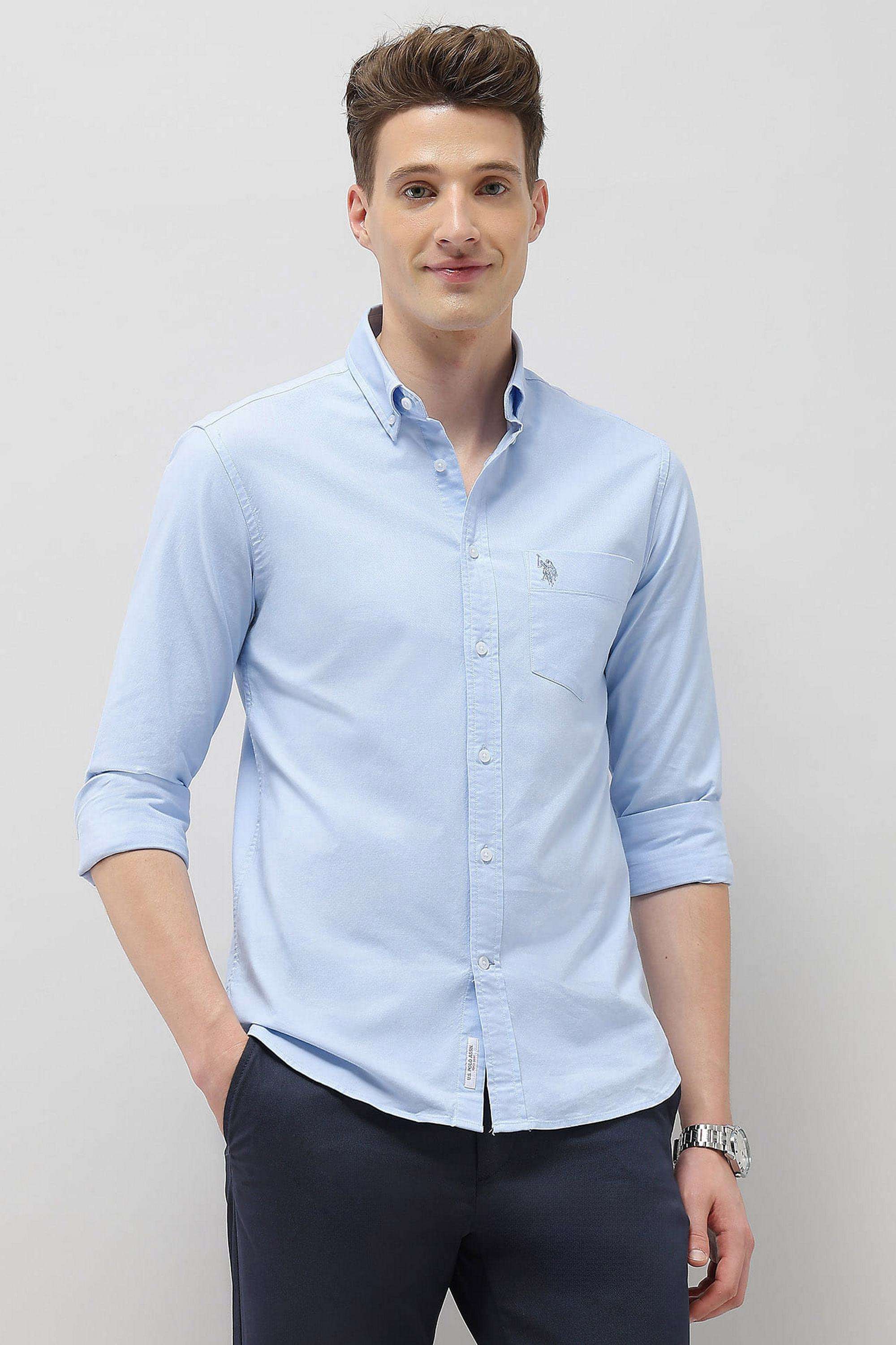 Solid-Cotton-Regular-Fit-Men-s-Shirt