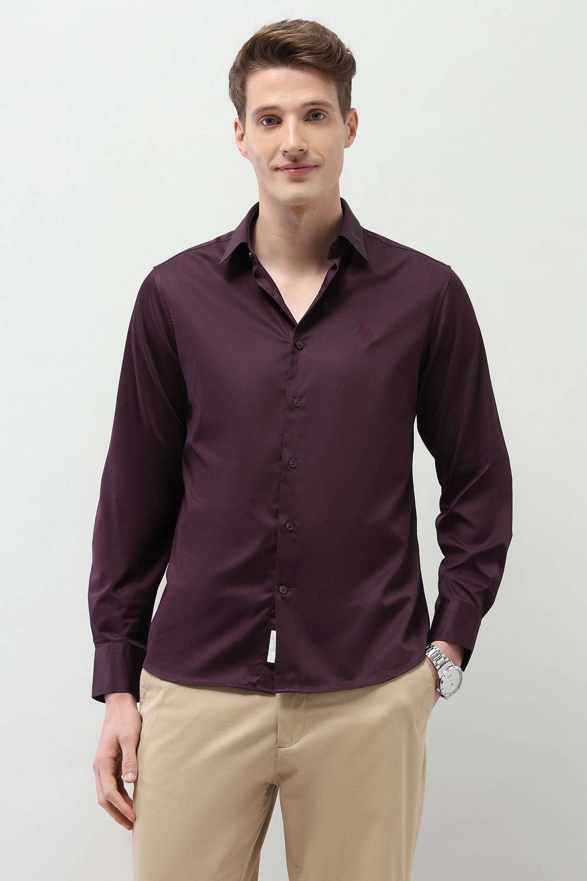 Solid-Cotton-Regular-Fit-Men-s-Casual-Shirt
