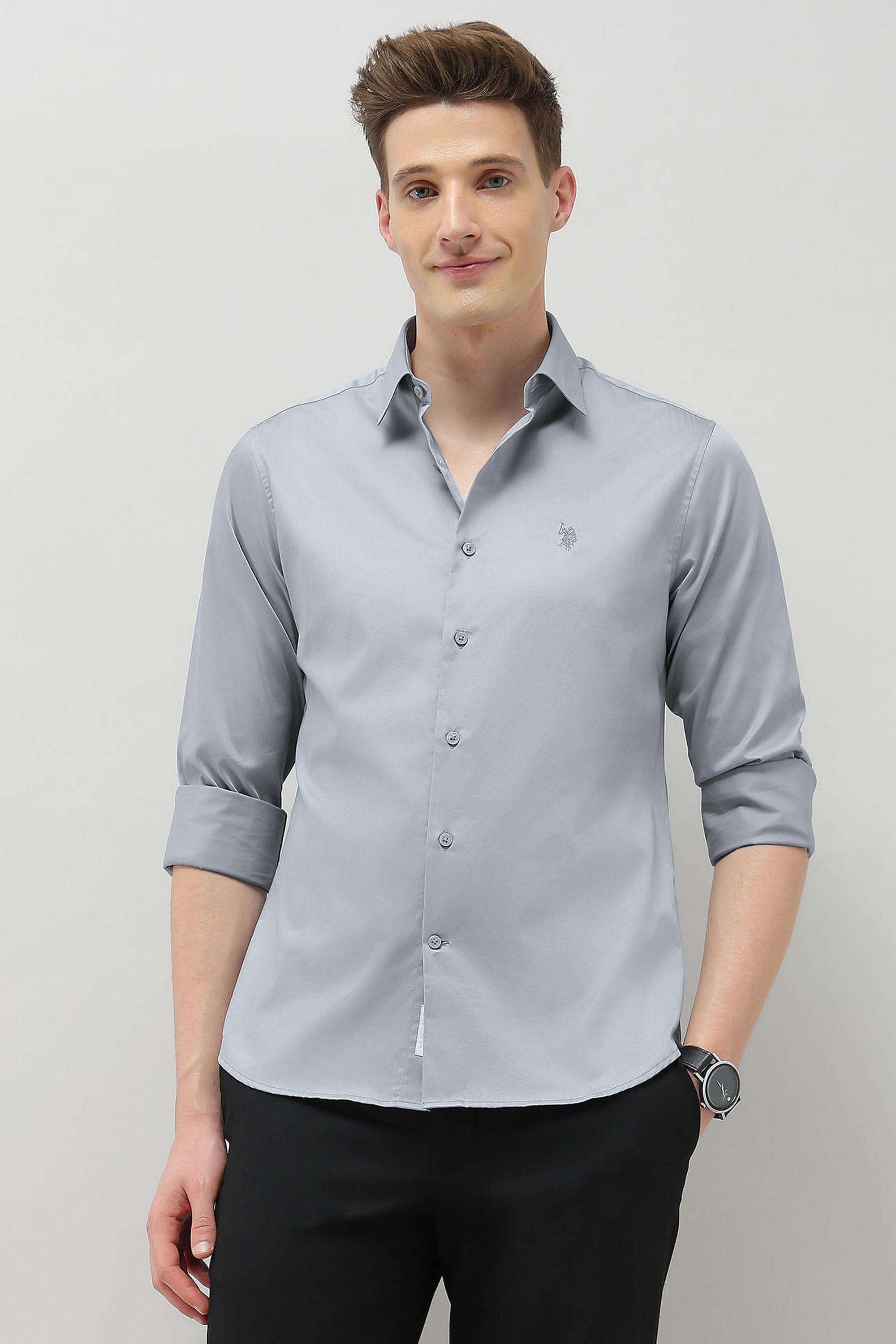 Solid-Cotton-Super-Slim-Fit-Men-s-Casual-Wear-Shirt