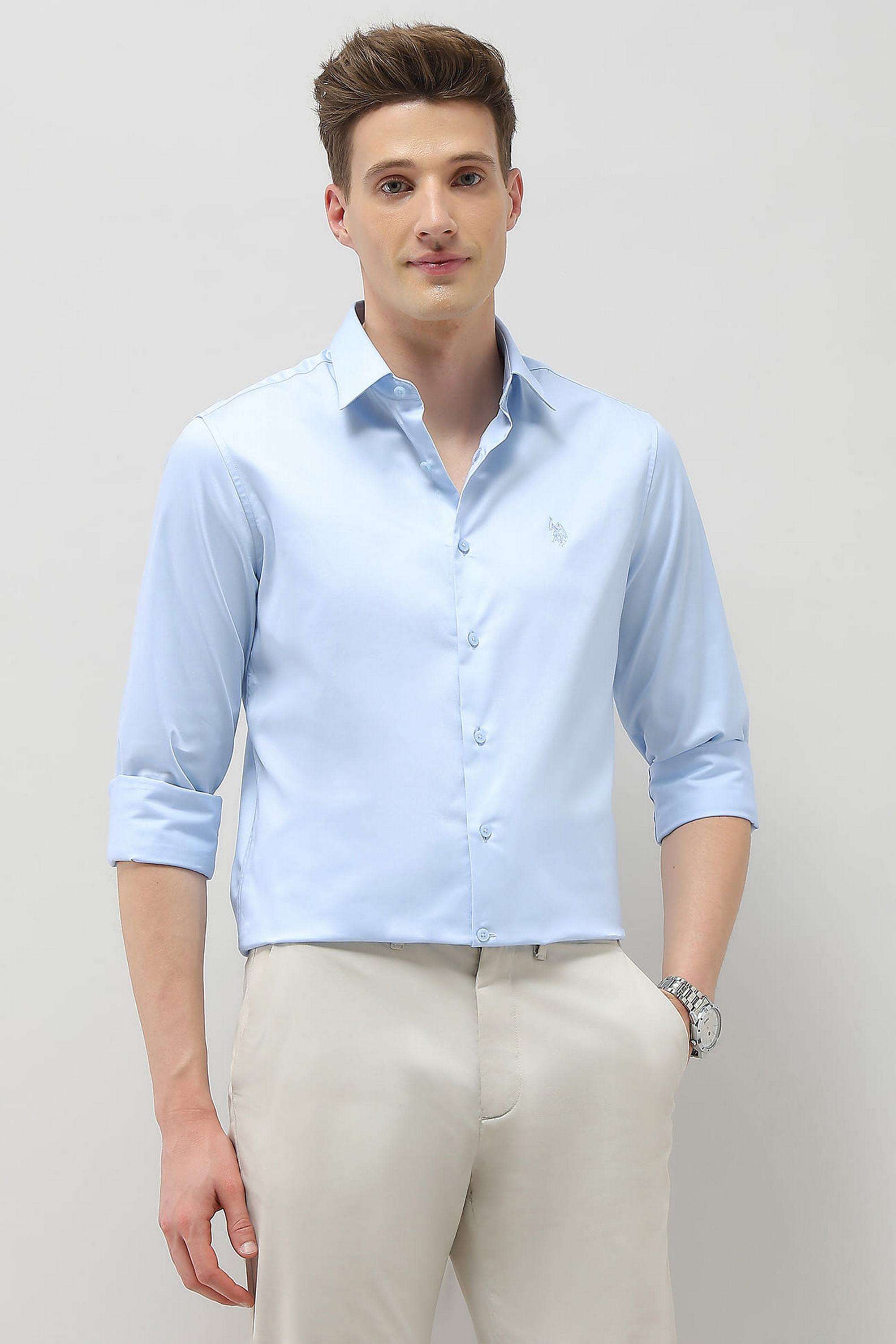 Solid-Cotton-Super-Slim-Fit-Men-s-Casual-Wear-Shirt