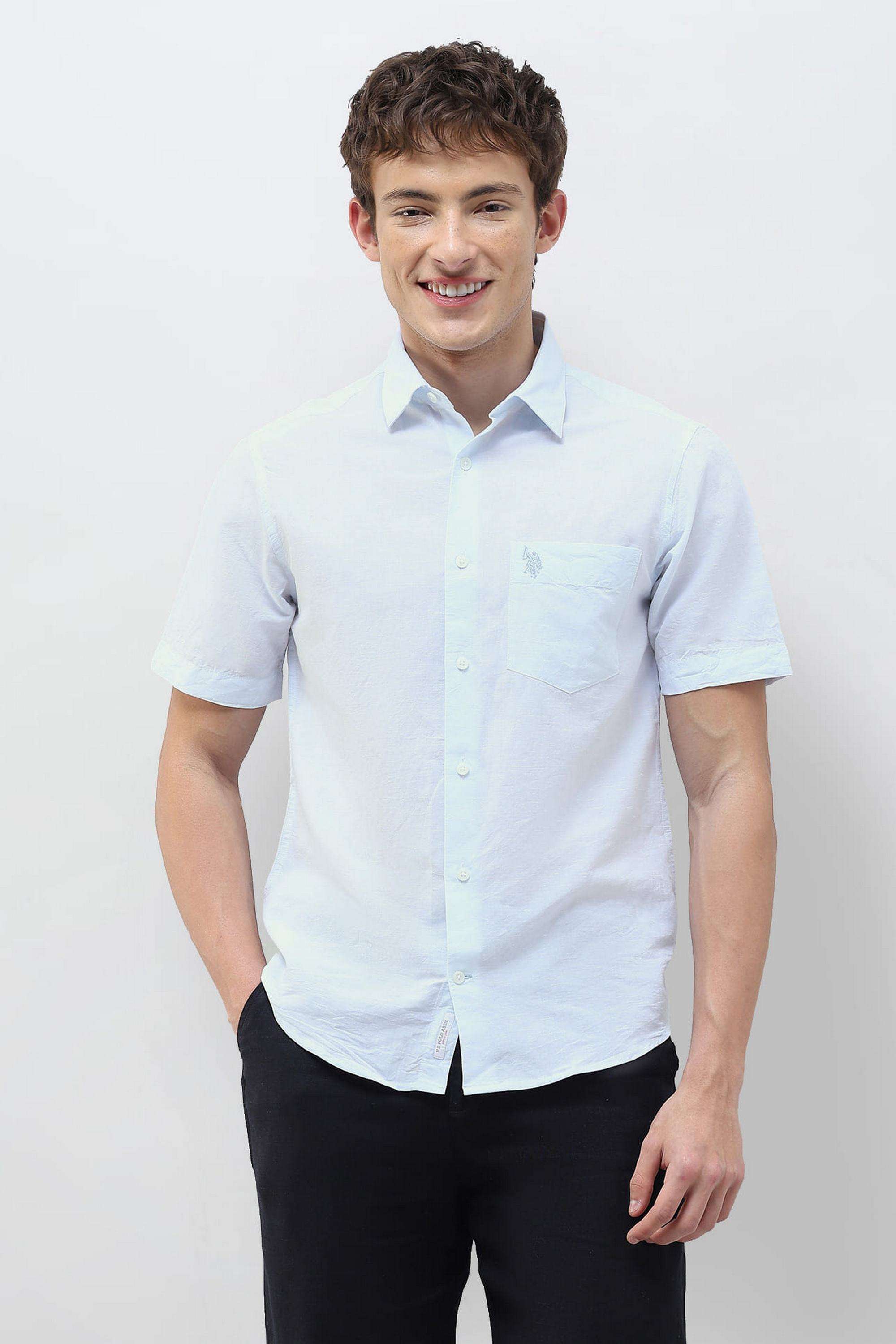 Solid-Cotton-Regular-Fit-Men-s-Casual-Shirt