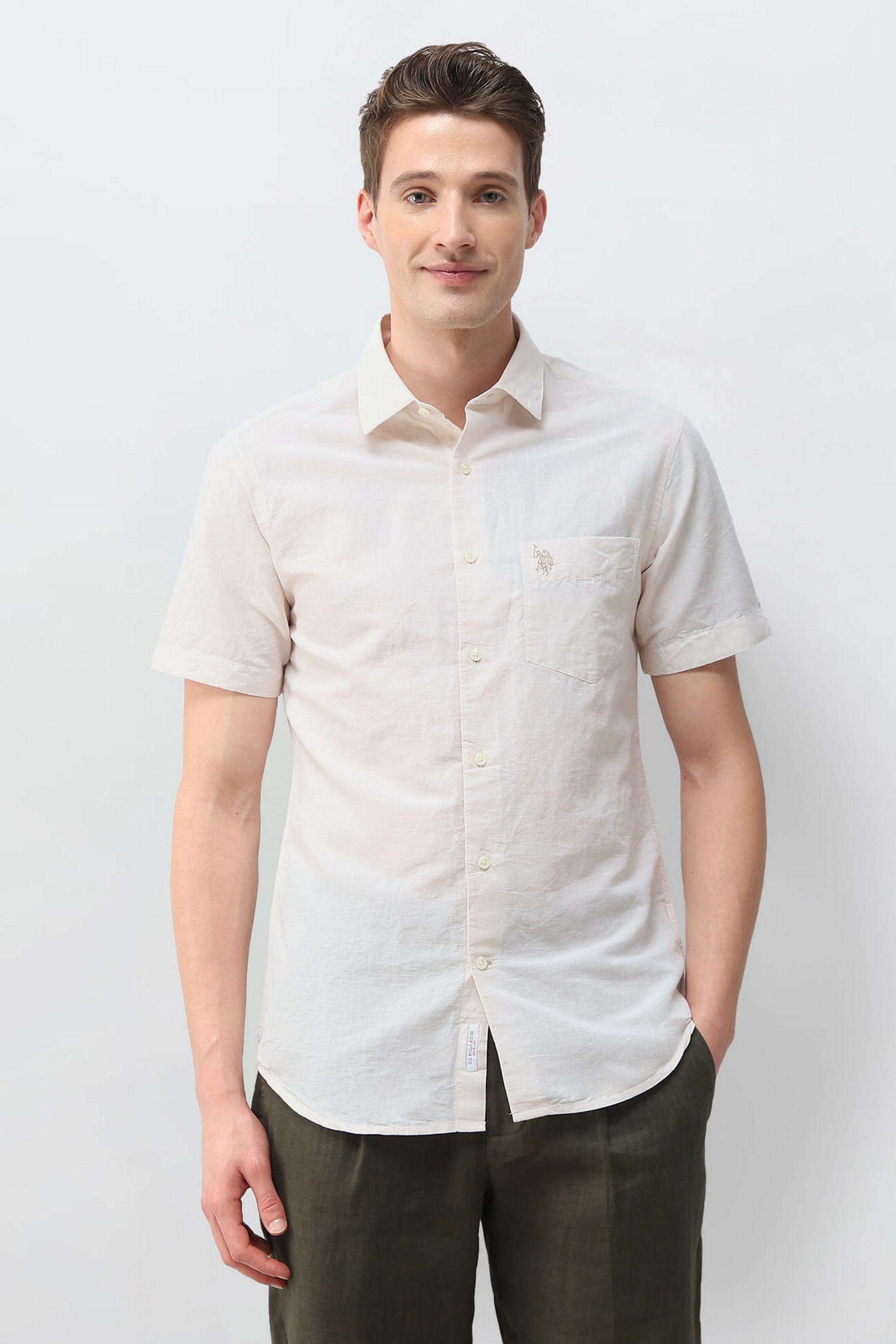 Solid-Cotton-Regular-Fit-Men-s-Casual-Shirt