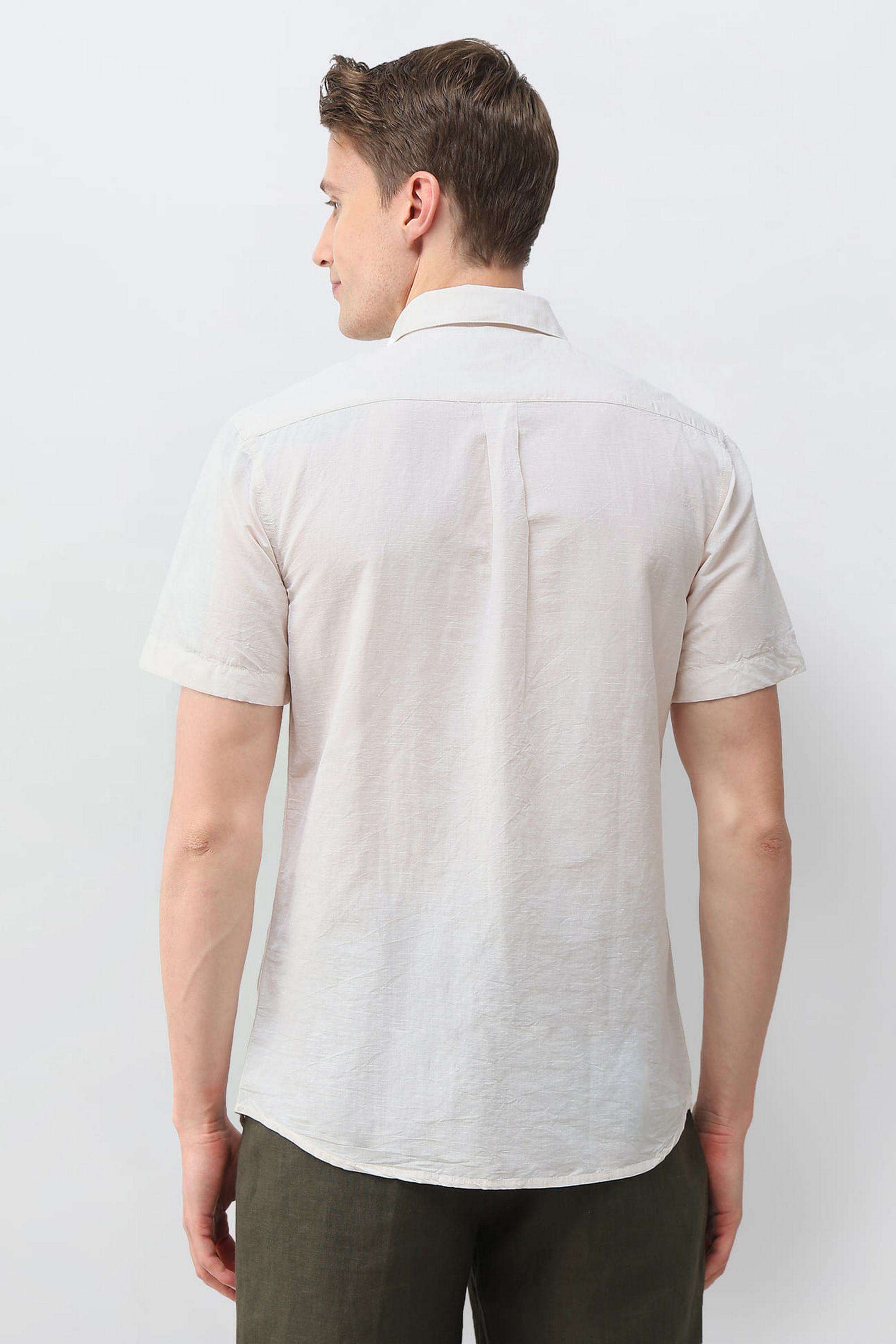 Solid-Cotton-Regular-Fit-Men-s-Casual-Shirt