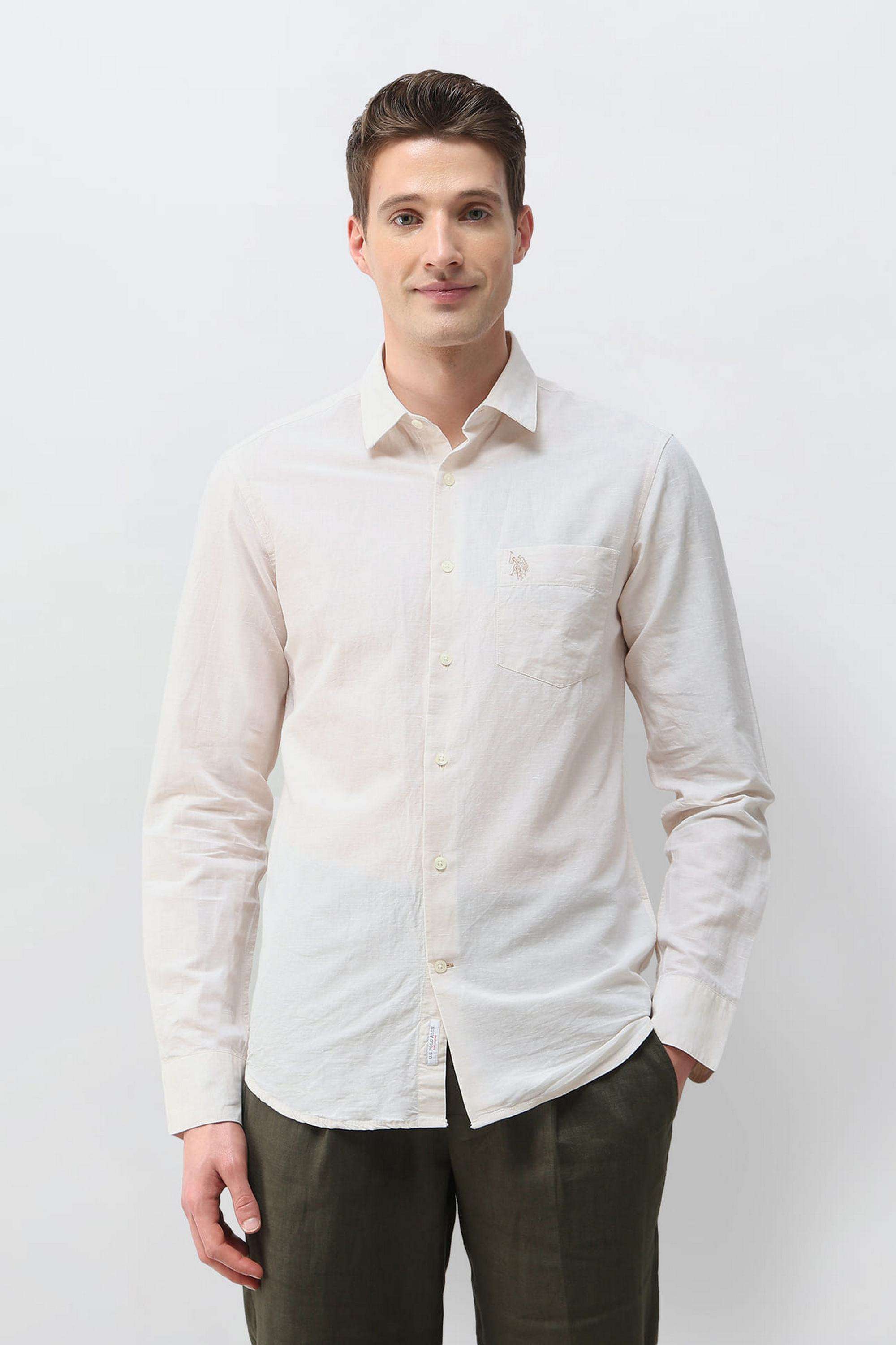 Solid-Cotton-Regular-Fit-Men-s-Casual-Shirt