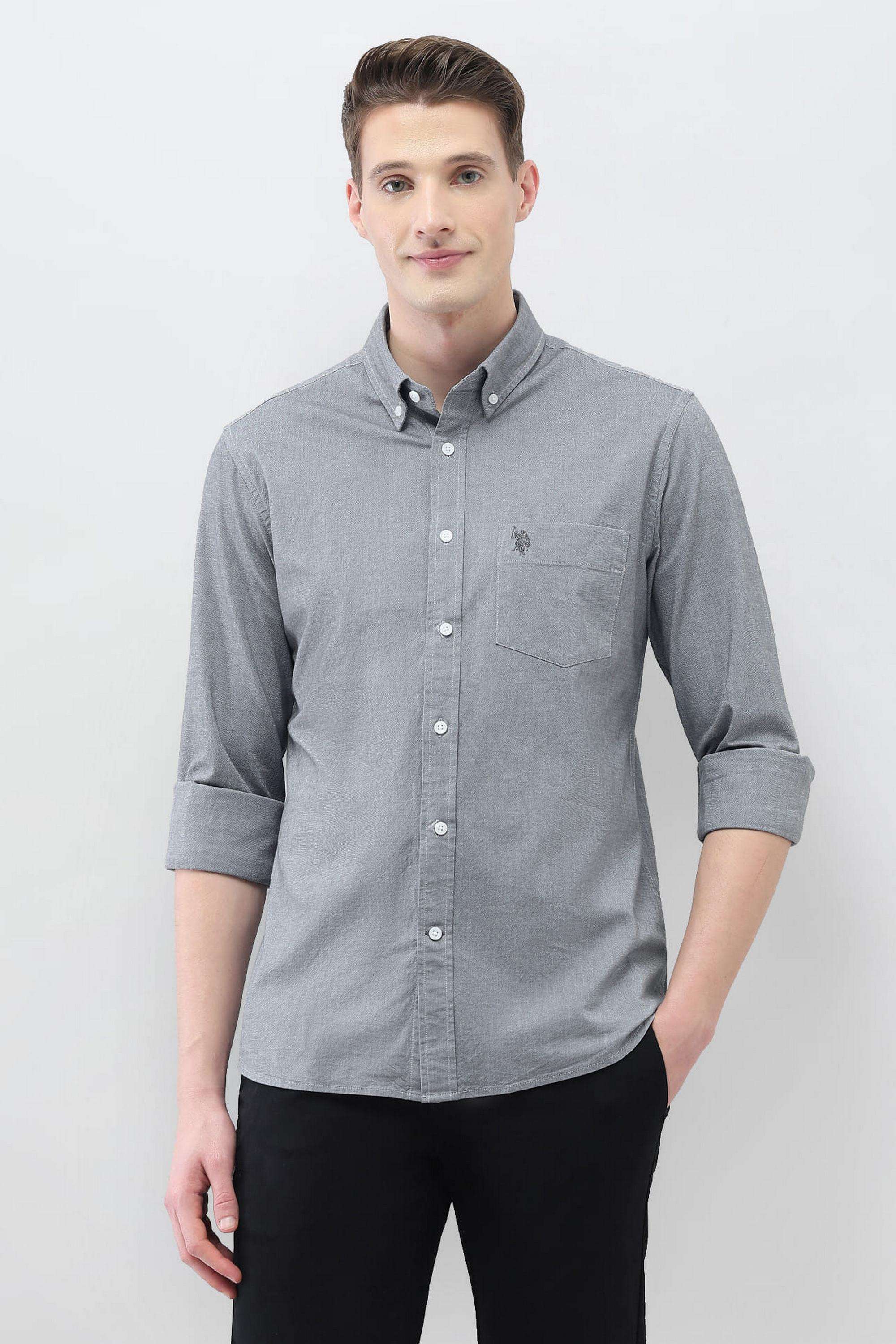 Solid-Cotton-Regular-Fit-Men-s-Casual-Wear-Shirt