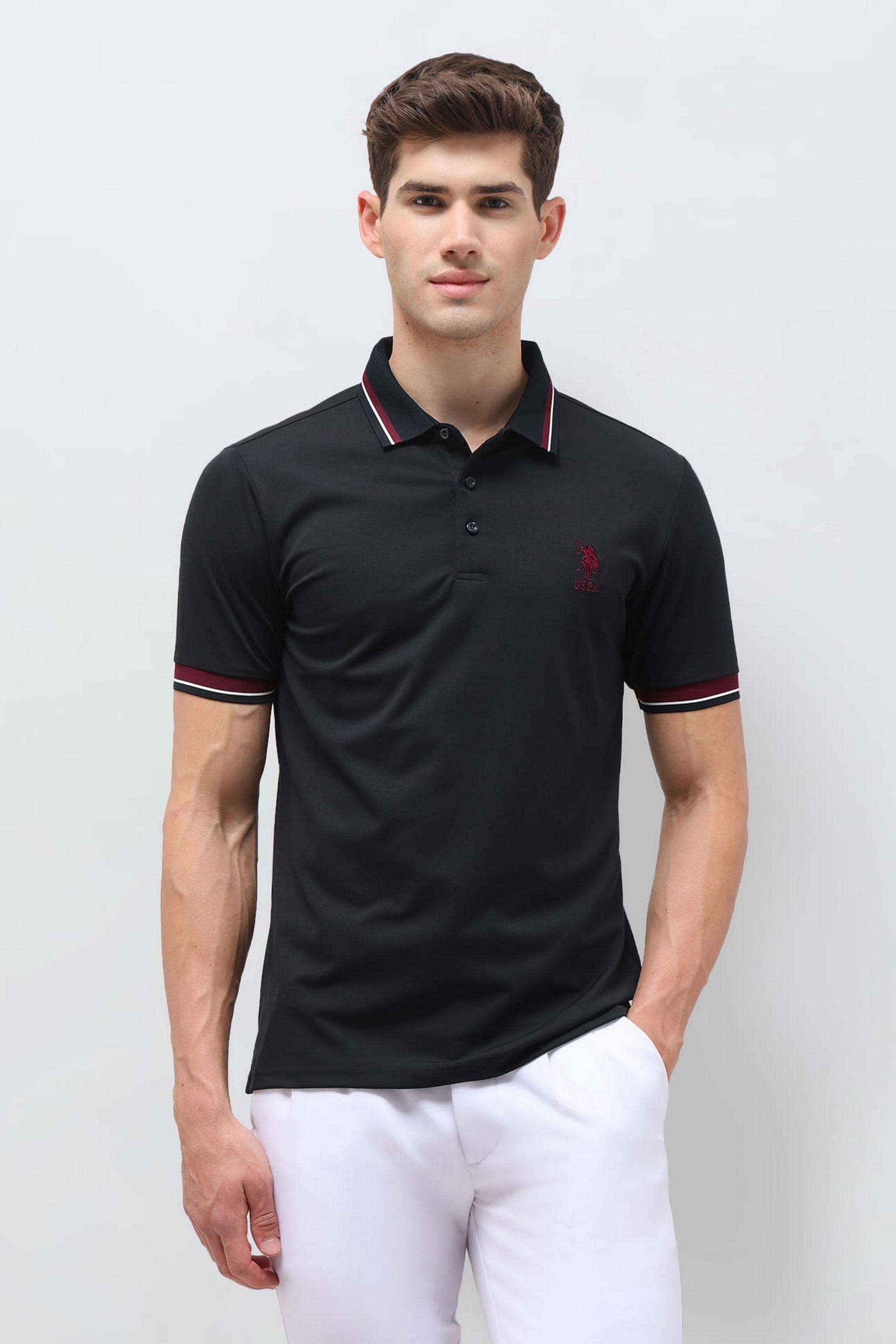 Solid-Polyester-Polo-Men-s-T-Shirt