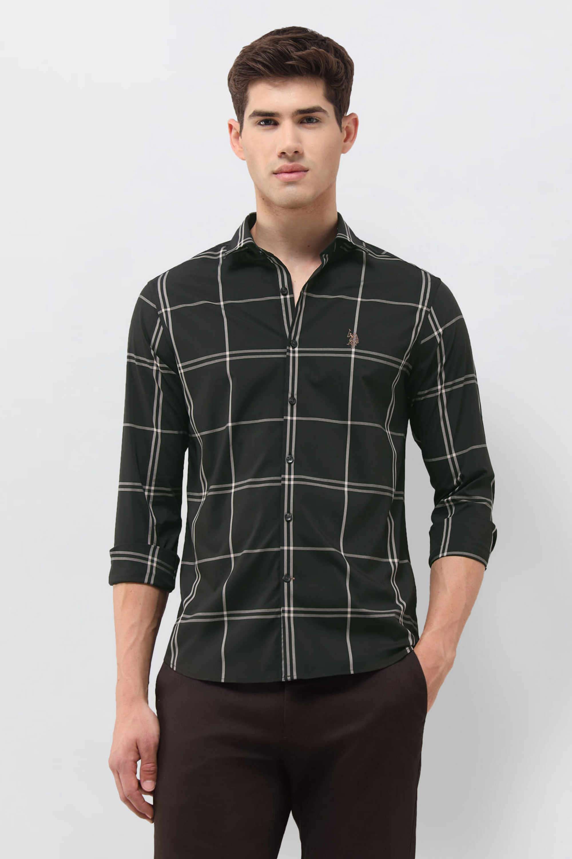 Checks-Polyester-Regular-Fit-Men-s-Casual-Shirt