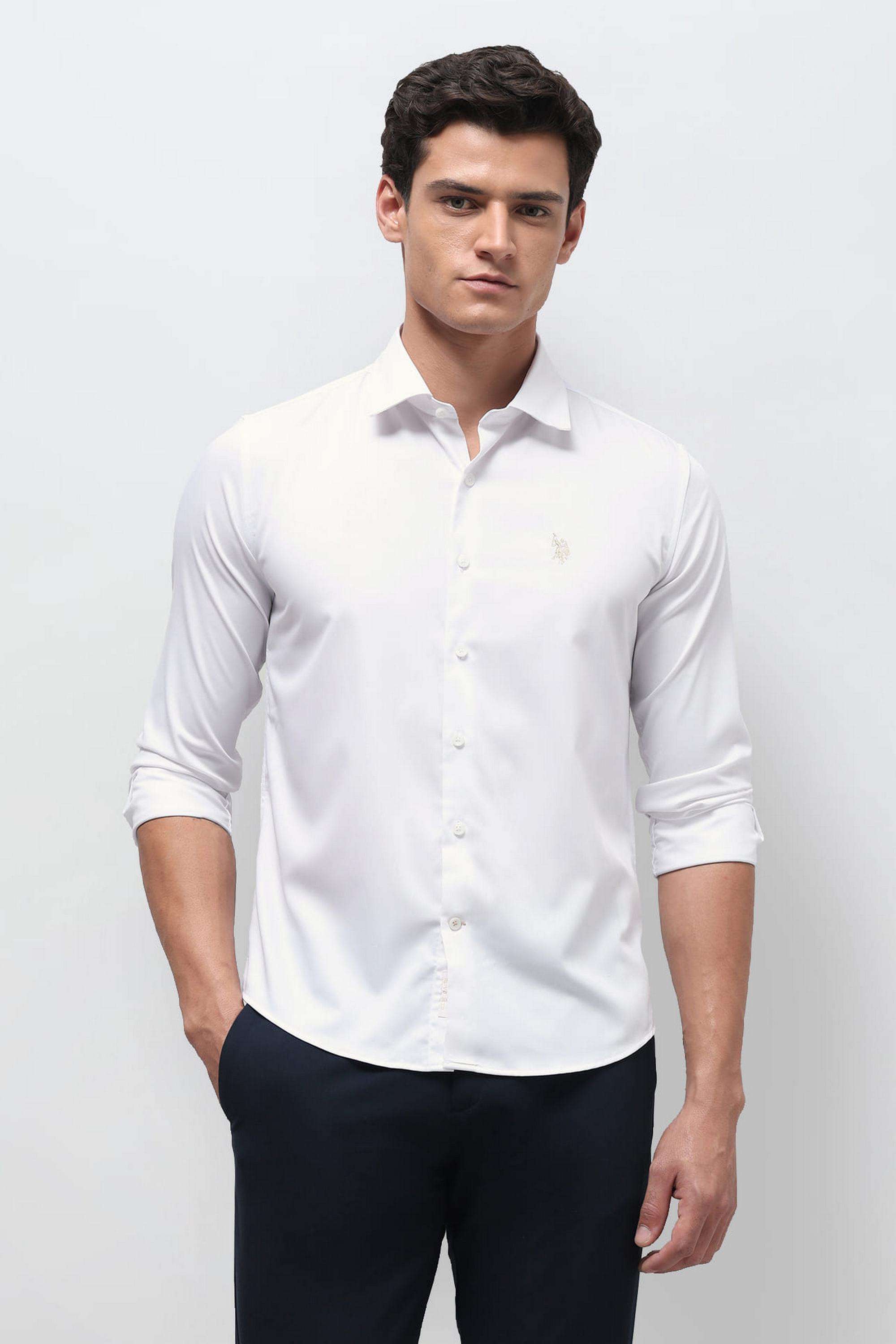 Solid-Polyester-Regular-Fit-Men-s-Casual-Shirt