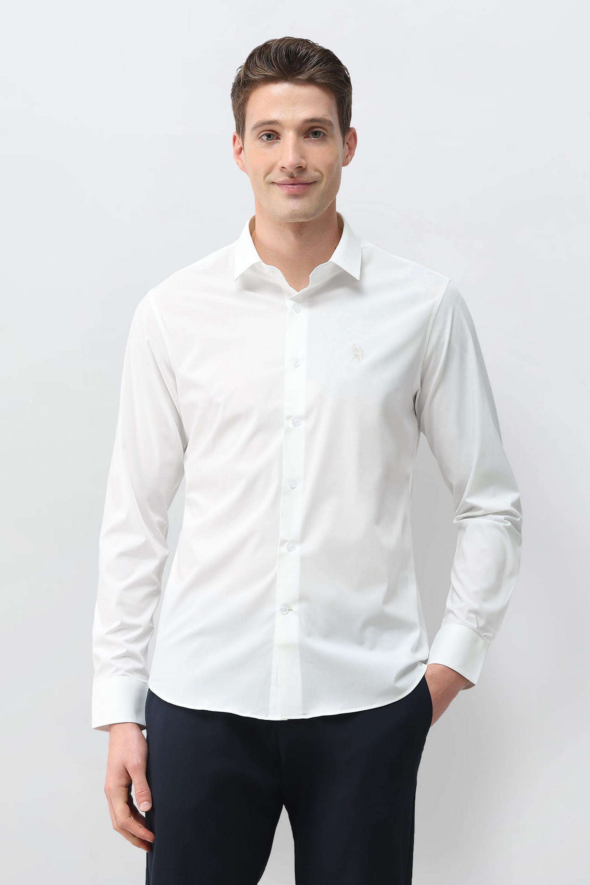 Solid-Blended-Fabric-Regular-Fit-Men-s-Casual-Shirt