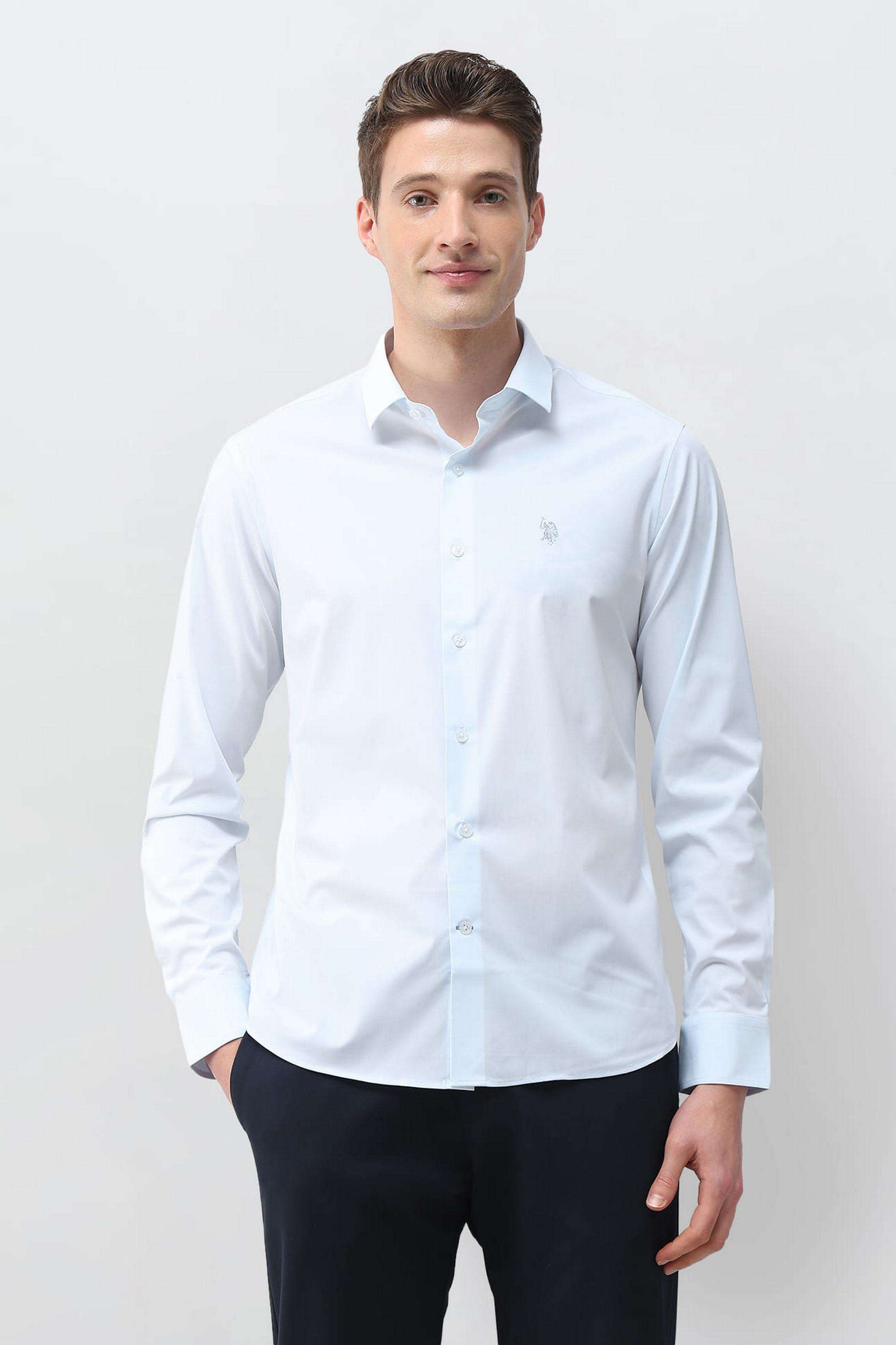 Solid-Blended-Fabric-Regular-Fit-Men-s-Casual-Shirt
